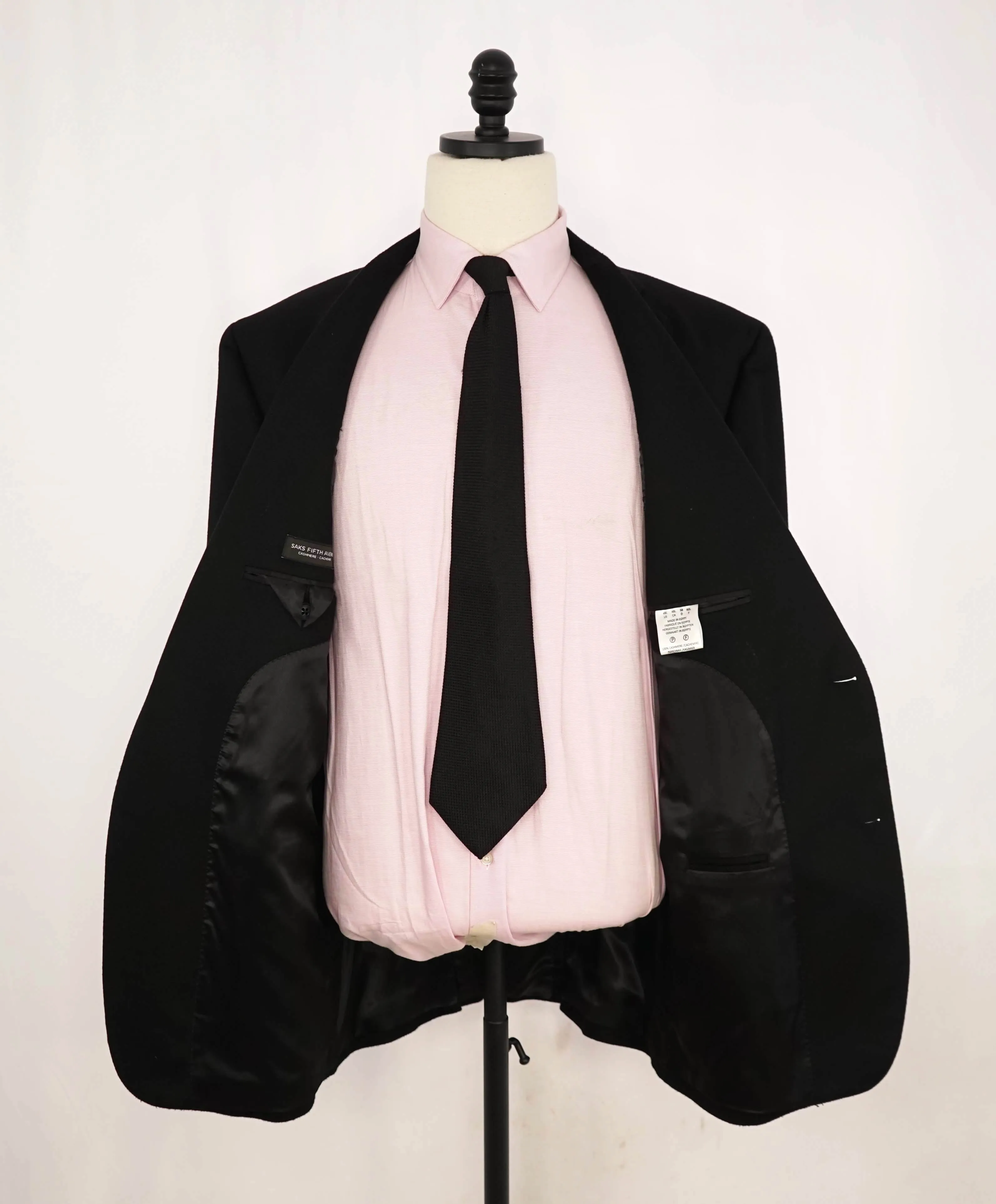 $1,295 SAKS FIFTH AVENUE - 100% PURE CASHMERE Black Blazer- 48L US