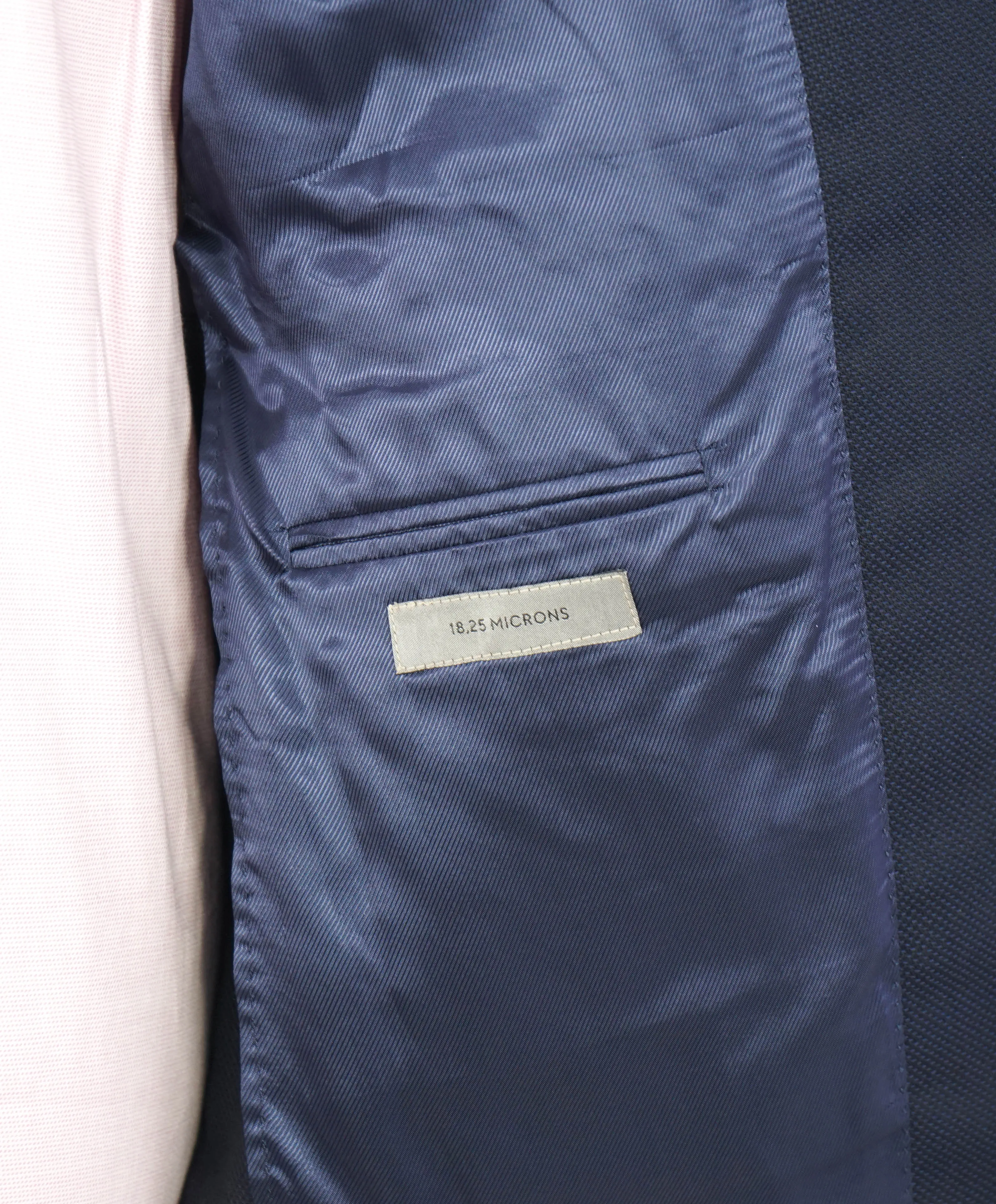 $1,395 CORNELIANI -  HOPSACK Stretch *18,25 MICRONS* Navy Blue Blazer - 38R