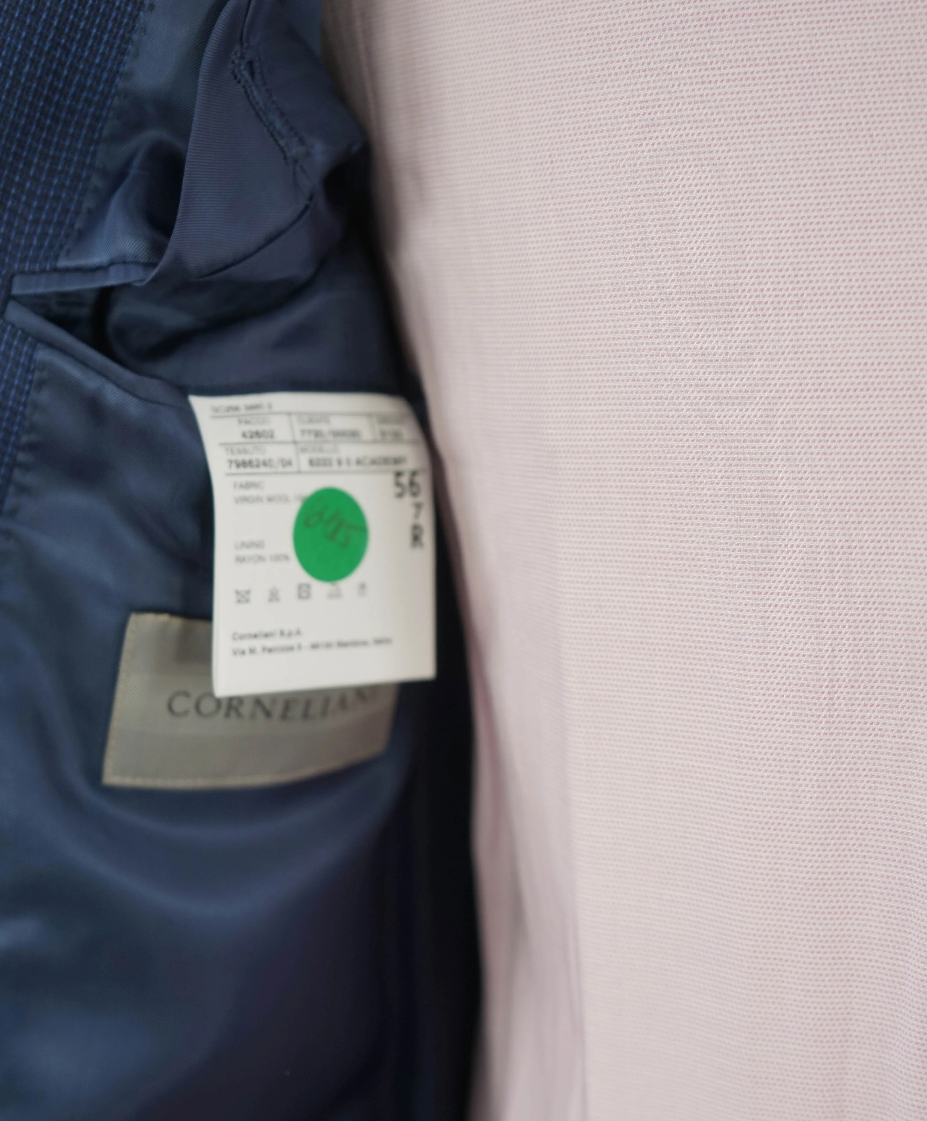 $1,595 CORNELIANI - *17,25 MICRONS* Blue Pindot Blazer - 46R