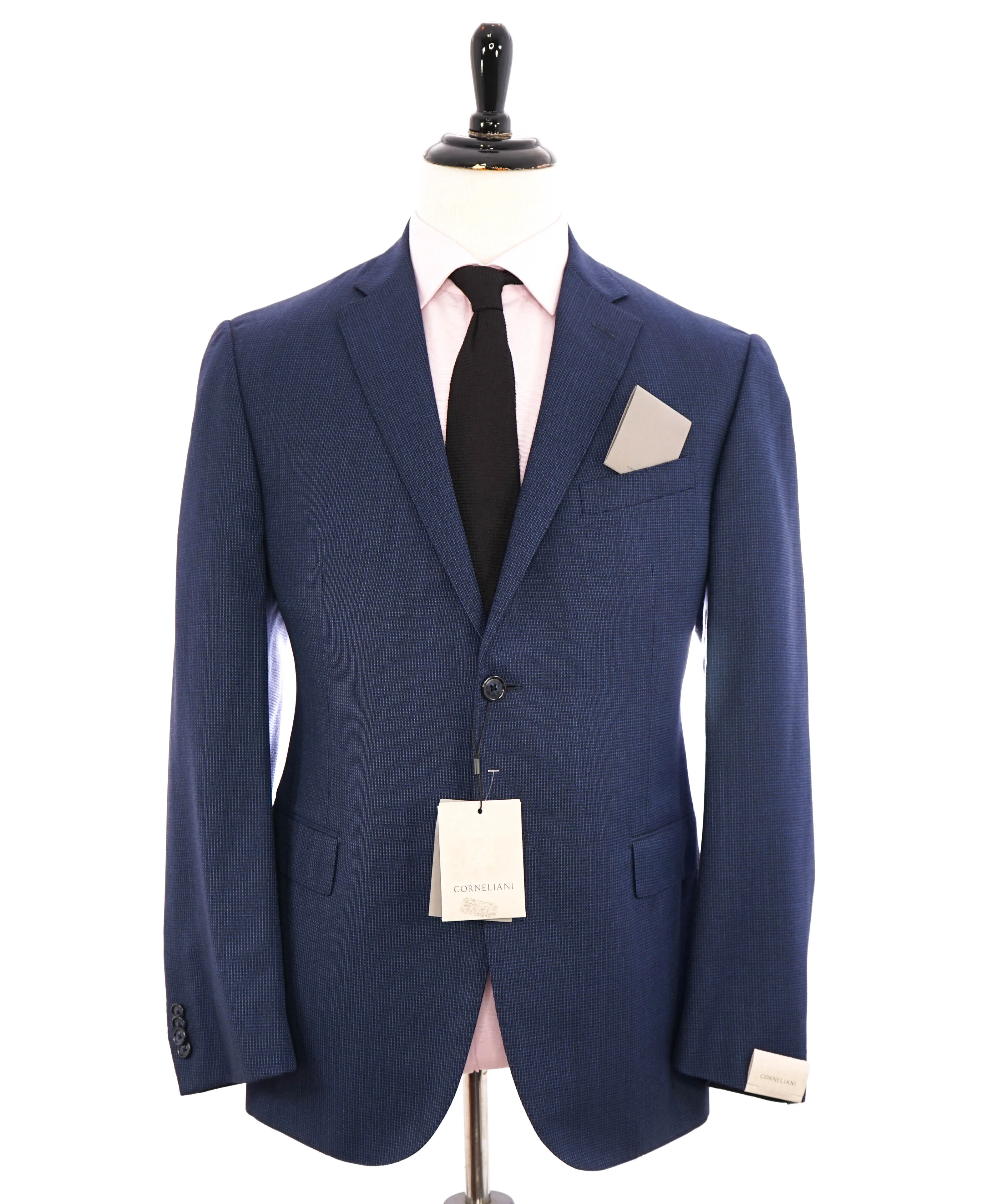 $1,595 CORNELIANI - *17,25 MICRONS* Blue Pindot Blazer - 46R