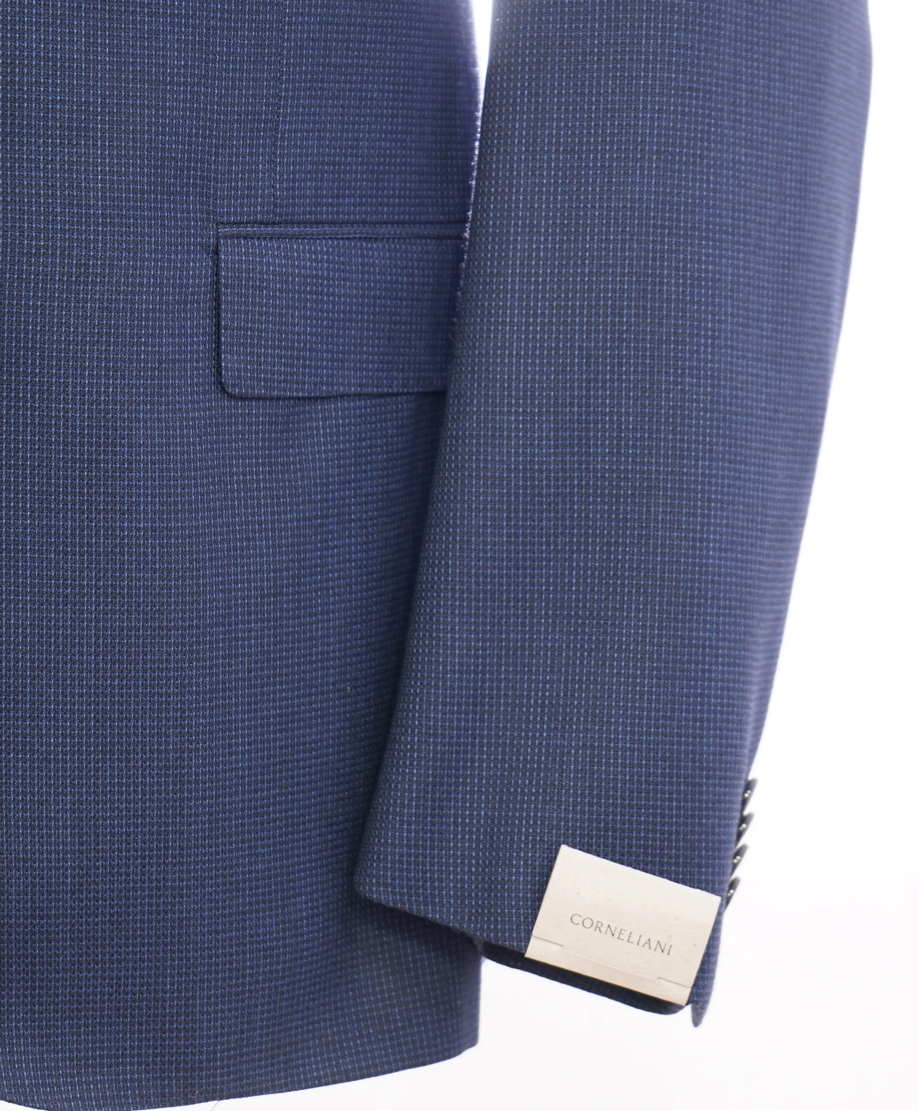 $1,595 CORNELIANI - *17,25 MICRONS* Blue Pindot Blazer - 46R