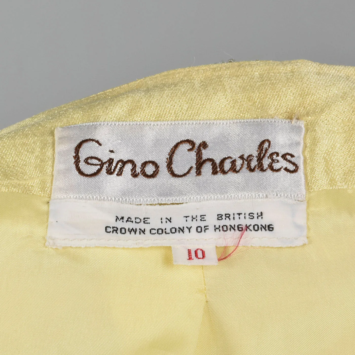 1970s Gino Charles Yellow Dress with Beading Detail