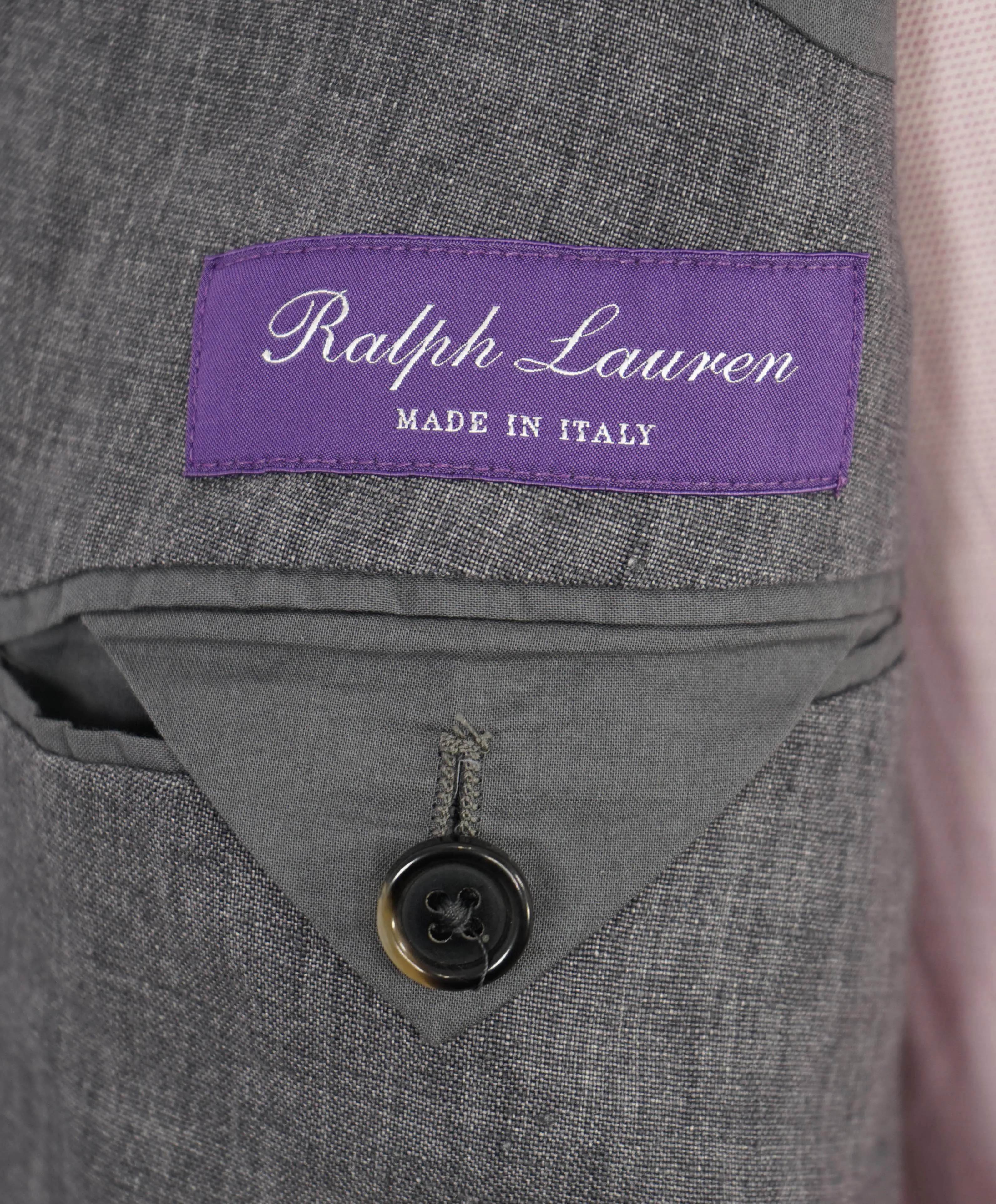 $2,695 RALPH LAUREN PURPLE LABEL - *CLOSET STAPLE* Gray LINEN Blazer - 44L