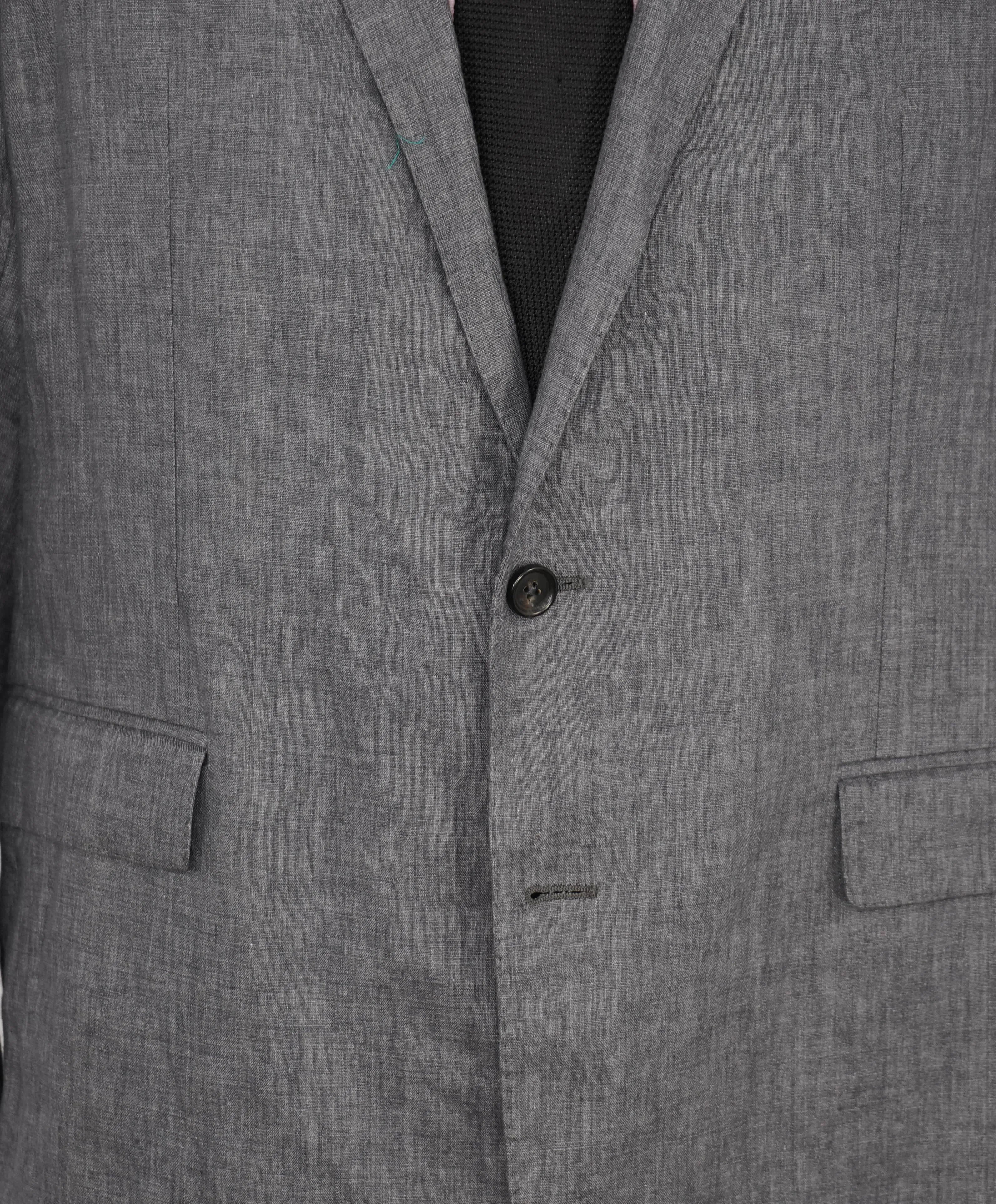 $2,695 RALPH LAUREN PURPLE LABEL - *CLOSET STAPLE* Gray LINEN Blazer - 44L