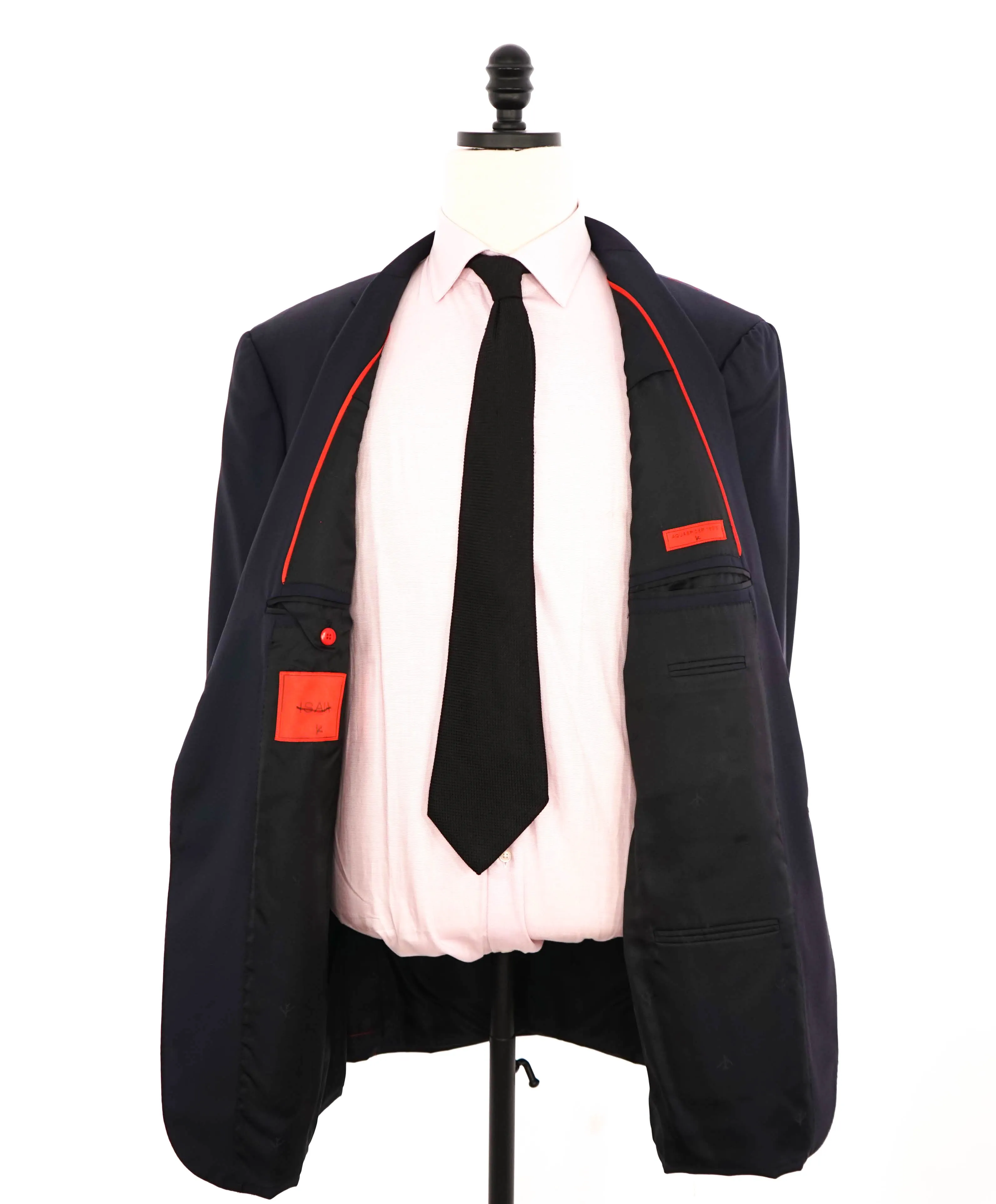 $2,995 ISAIA - "AQUASPIDER S" Super 160's Navy Blue Blazer - 48L