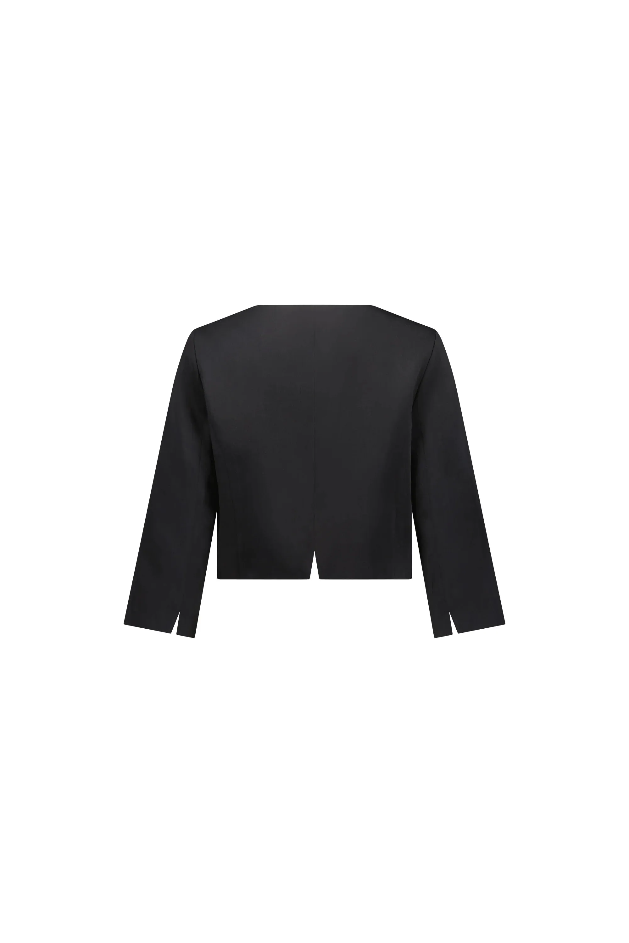 3/4 Sleeve Single Button Cropped Jacket - Black - VASSALLI