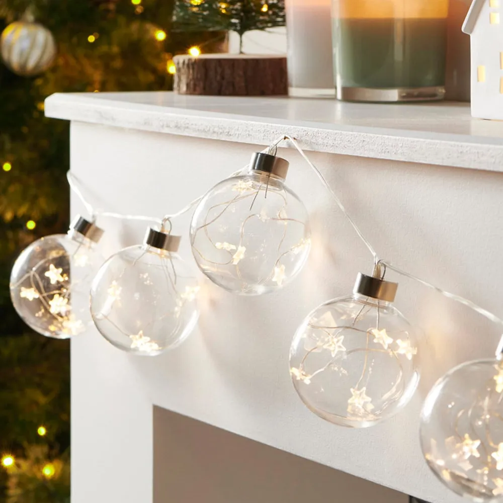 6 Encapsulated Stars Bulb String Light - batteries included.