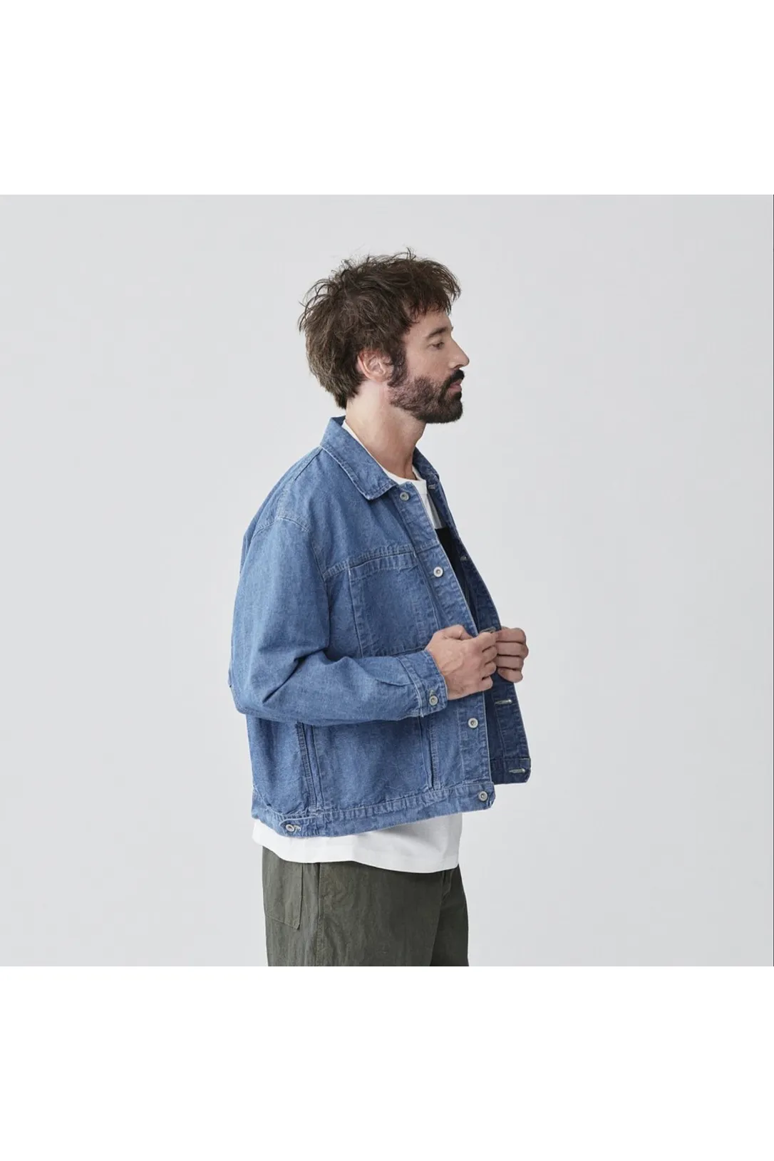 9 Oz Canvas Denim Short Jacket - Denim Blue