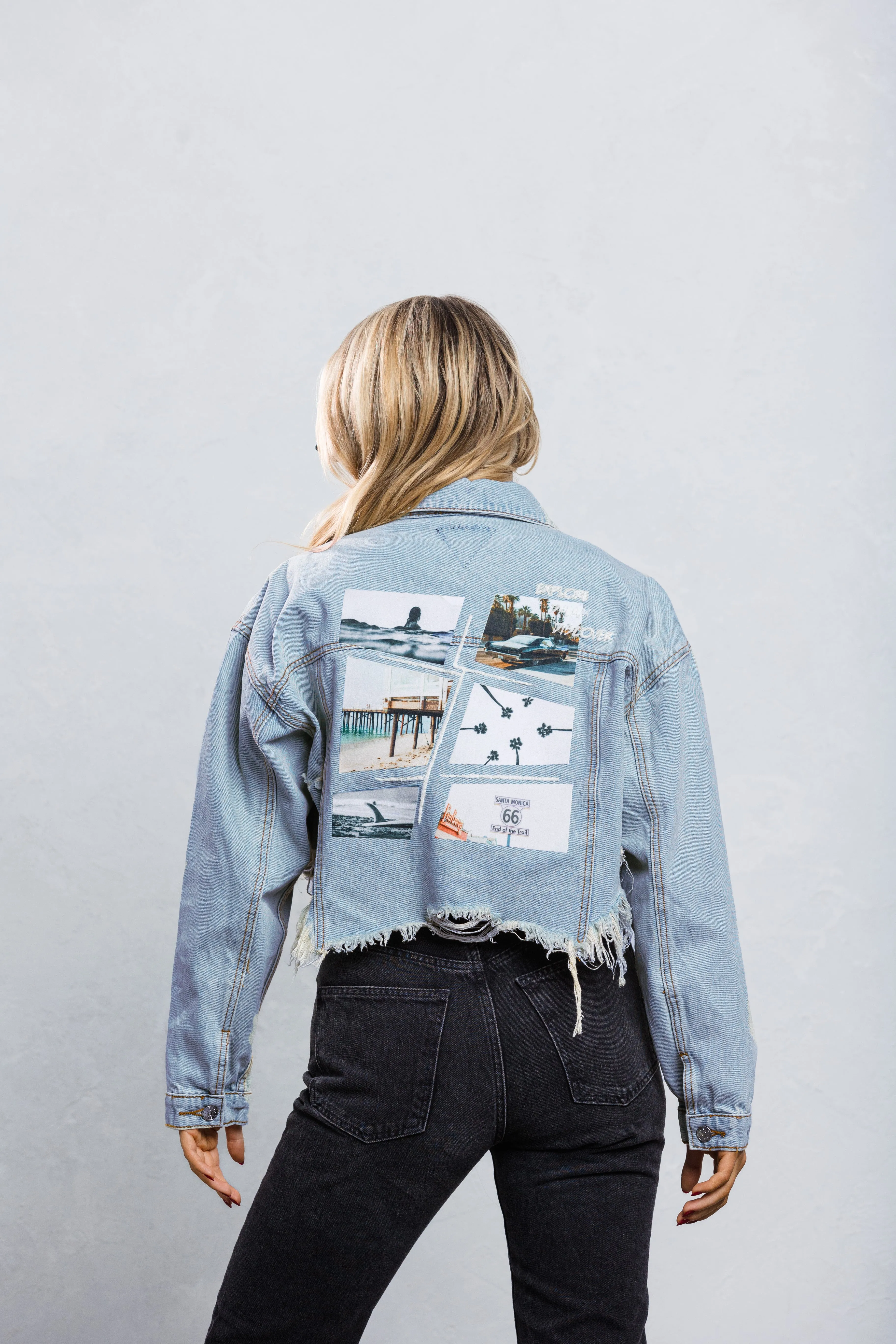 A DAY IN CALI Crop Denim Jacket