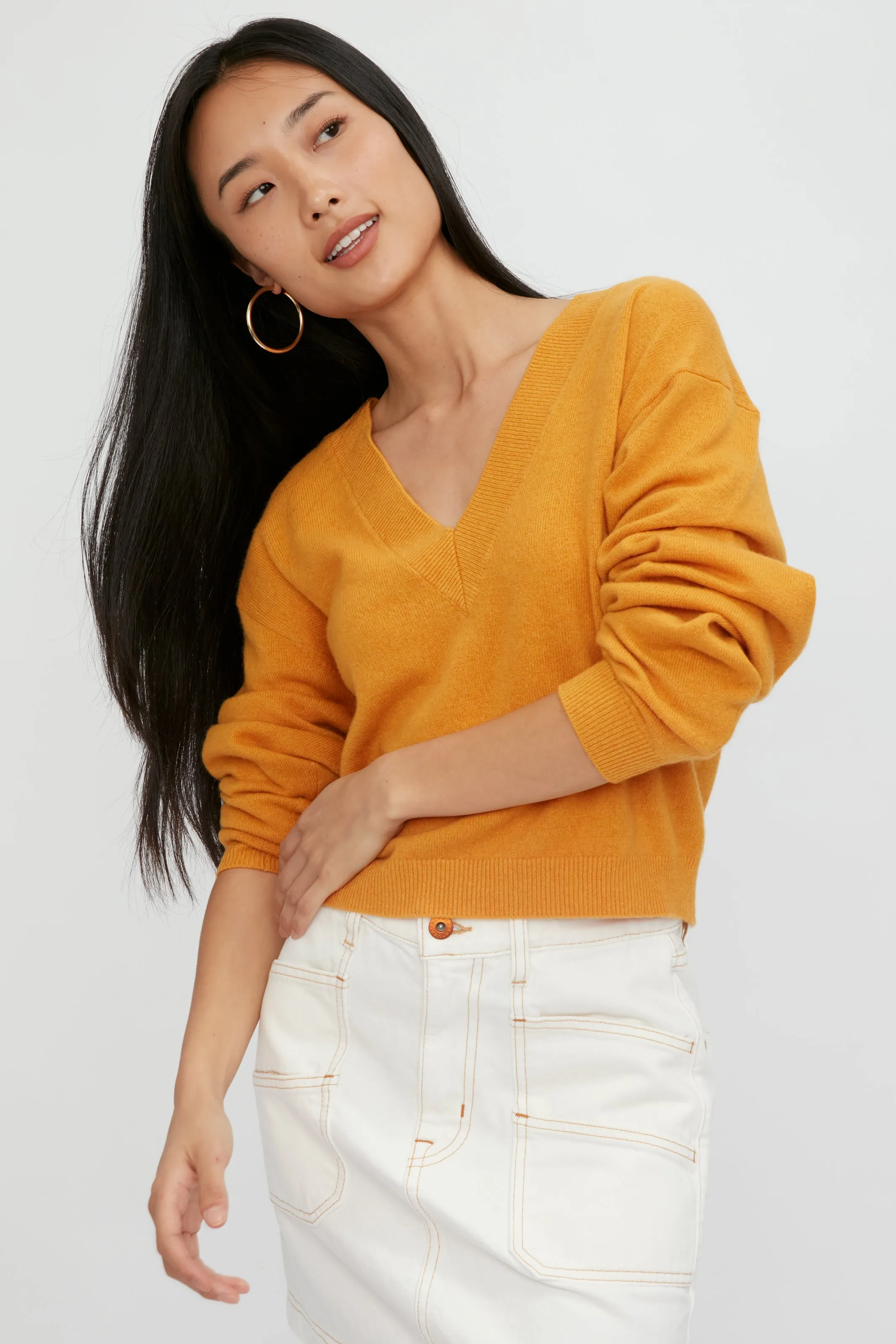 Alba Cropped Sweater in Honey