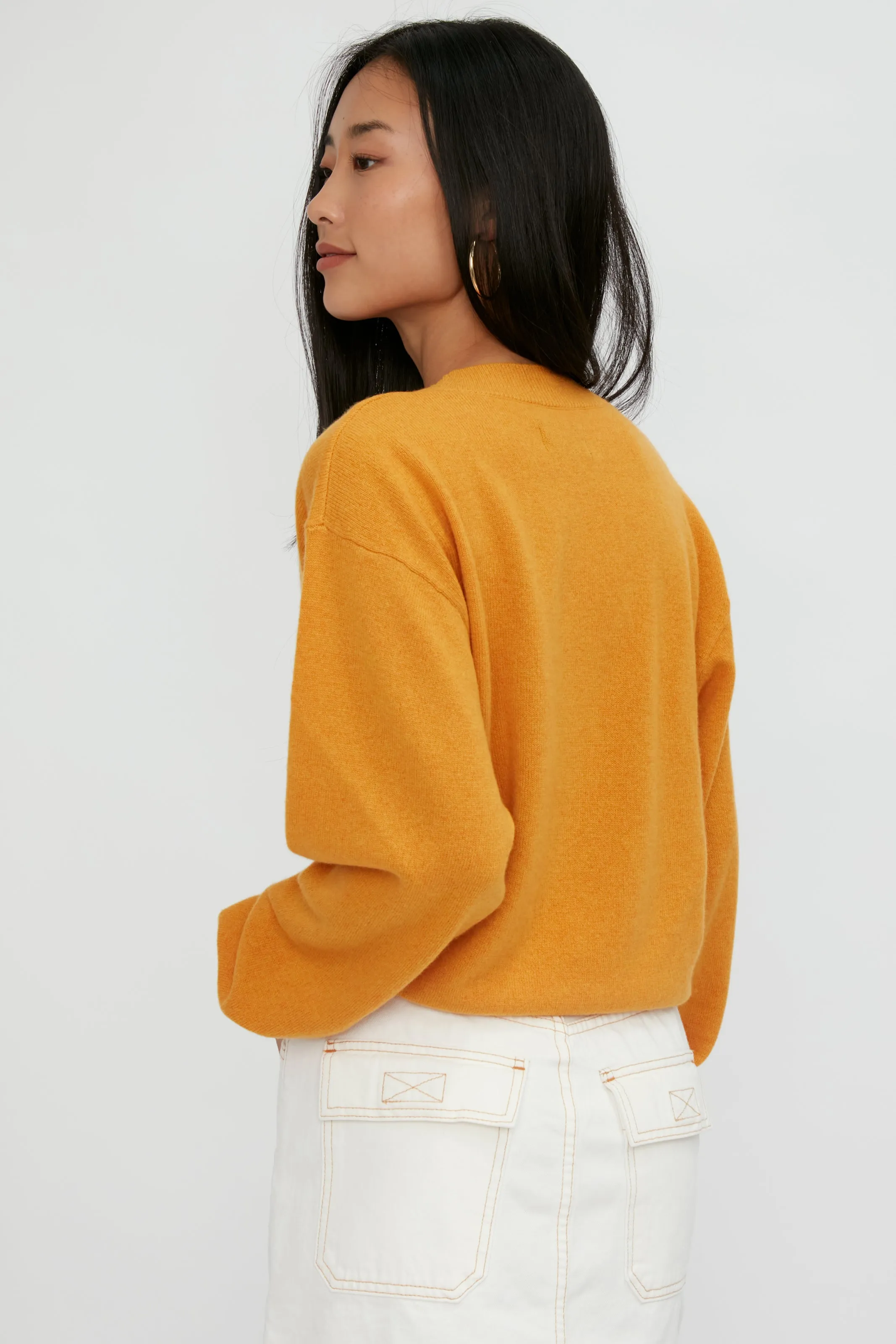 Alba Cropped Sweater in Honey