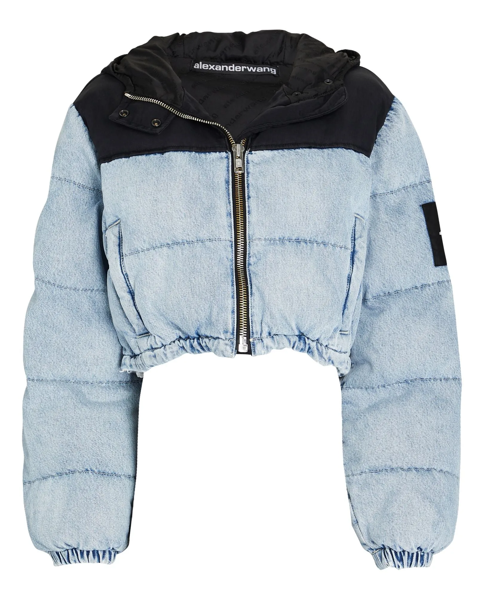 ALEXANDER WANG CROPPED DENIM PUFFER JACKET