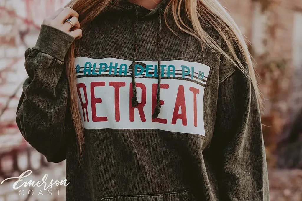 Alpha Delta Pi Sisterhood Retreat Mineral Wash Hoodie