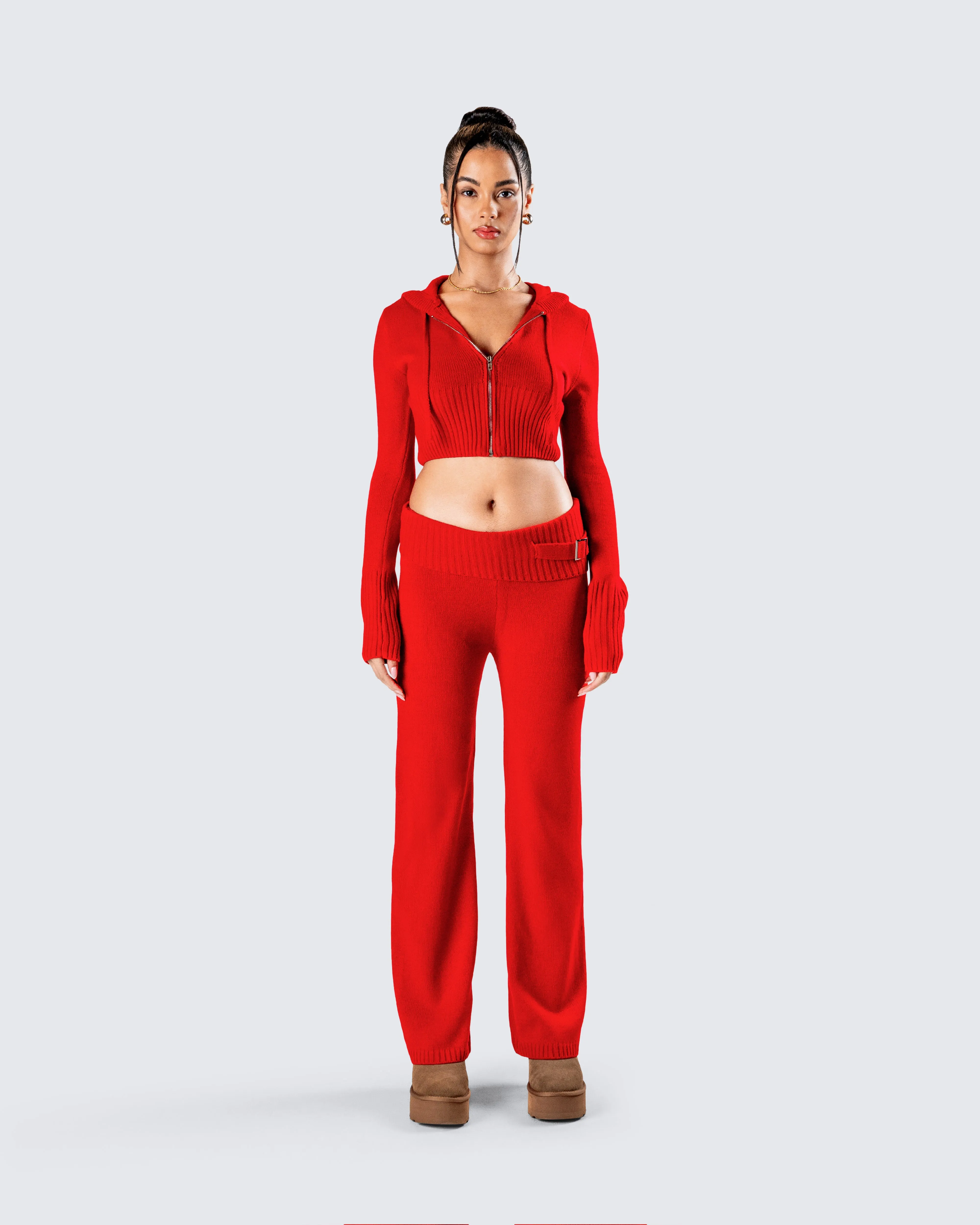 Alyssa Red Knit Set