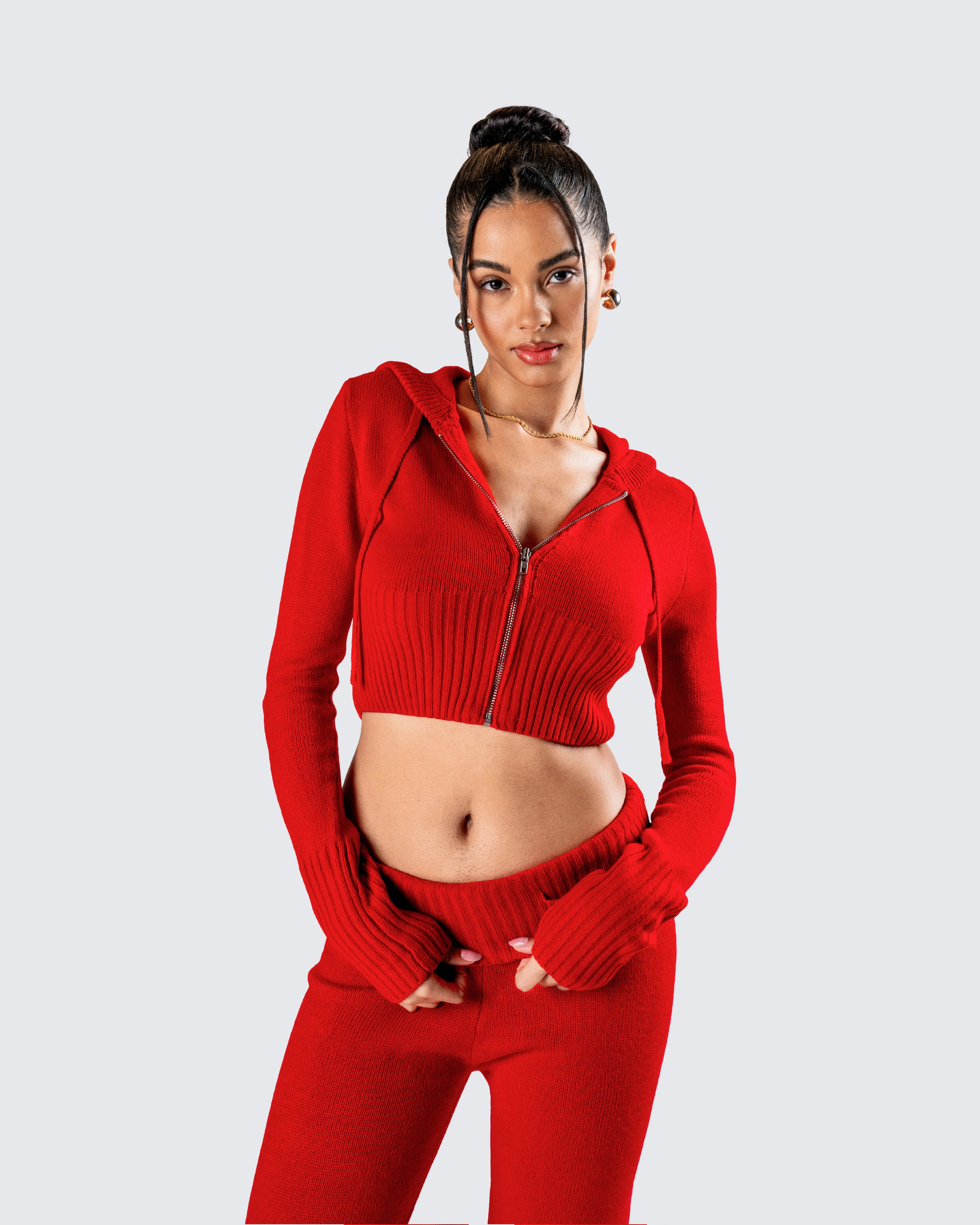 Alyssa Red Knit Set