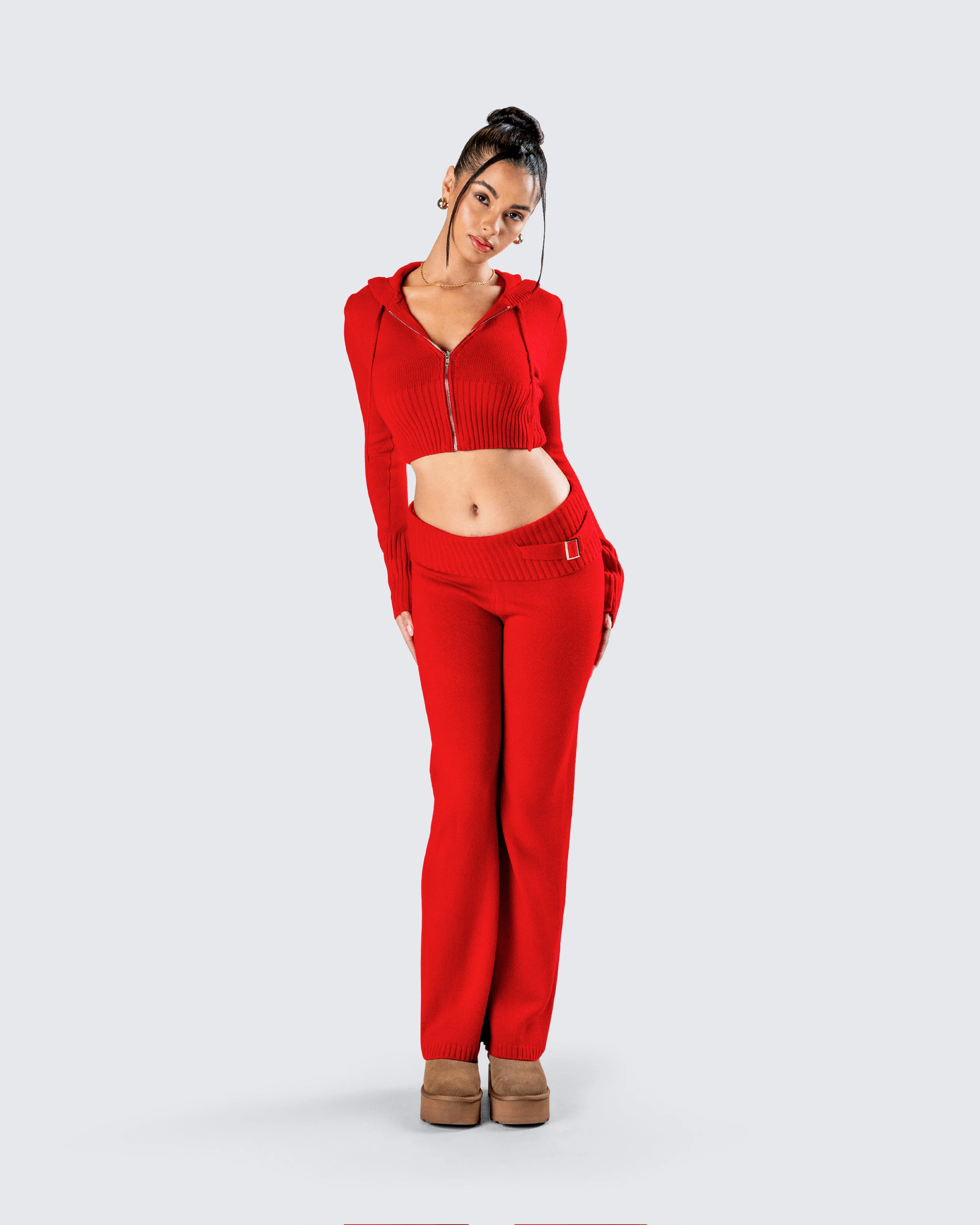 Alyssa Red Knit Set