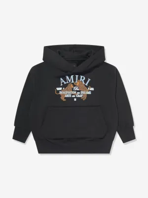 Amiri Kids Arts District Leopard Hoodie in Black