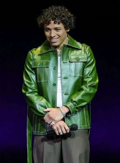 ANTHONY RAMOS GREEN LEATHER JACKET