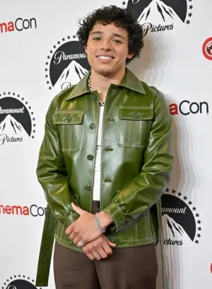 ANTHONY RAMOS GREEN LEATHER JACKET