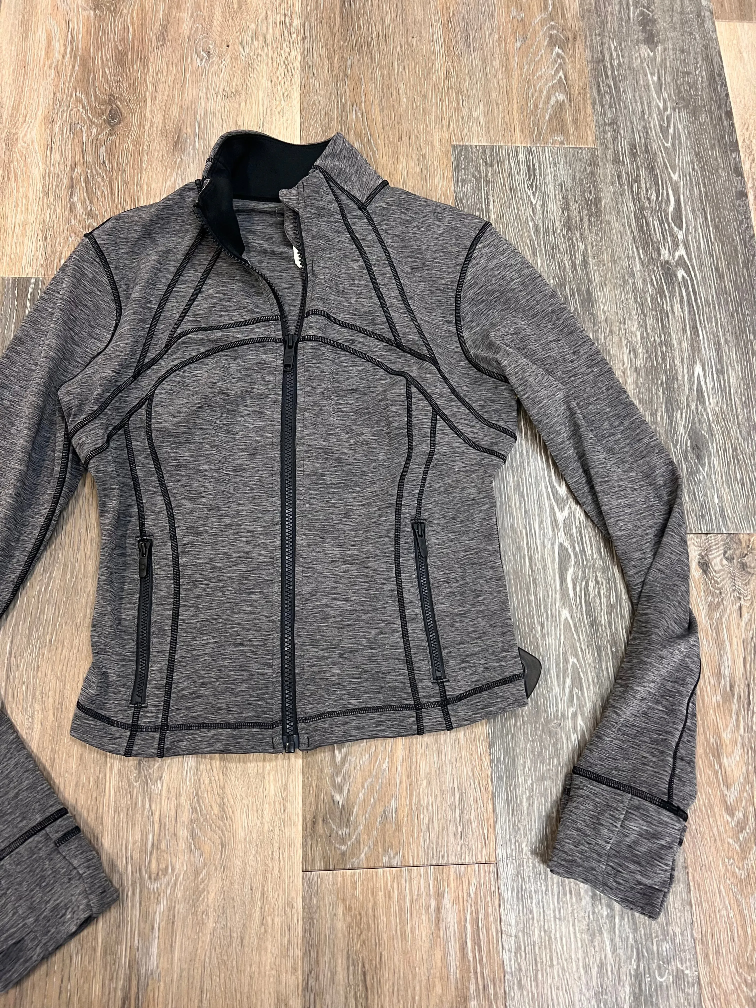 Athletic Jacket By Lululemon In Grey, Size: 8