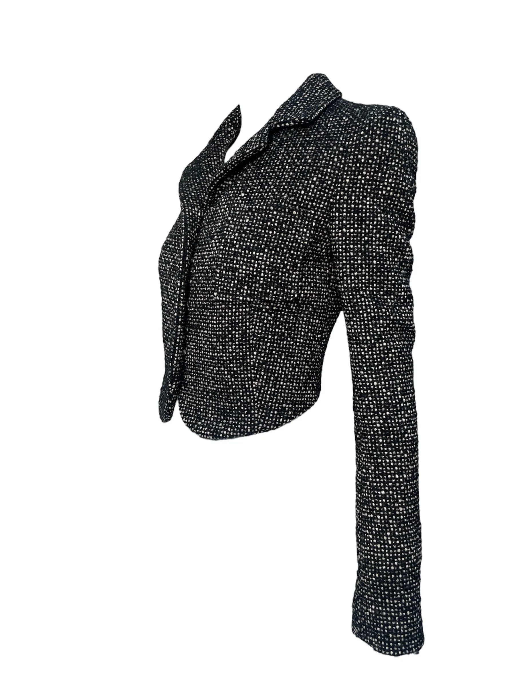 Balenciaga 2003 Tweed Tailored Cropped Blazer