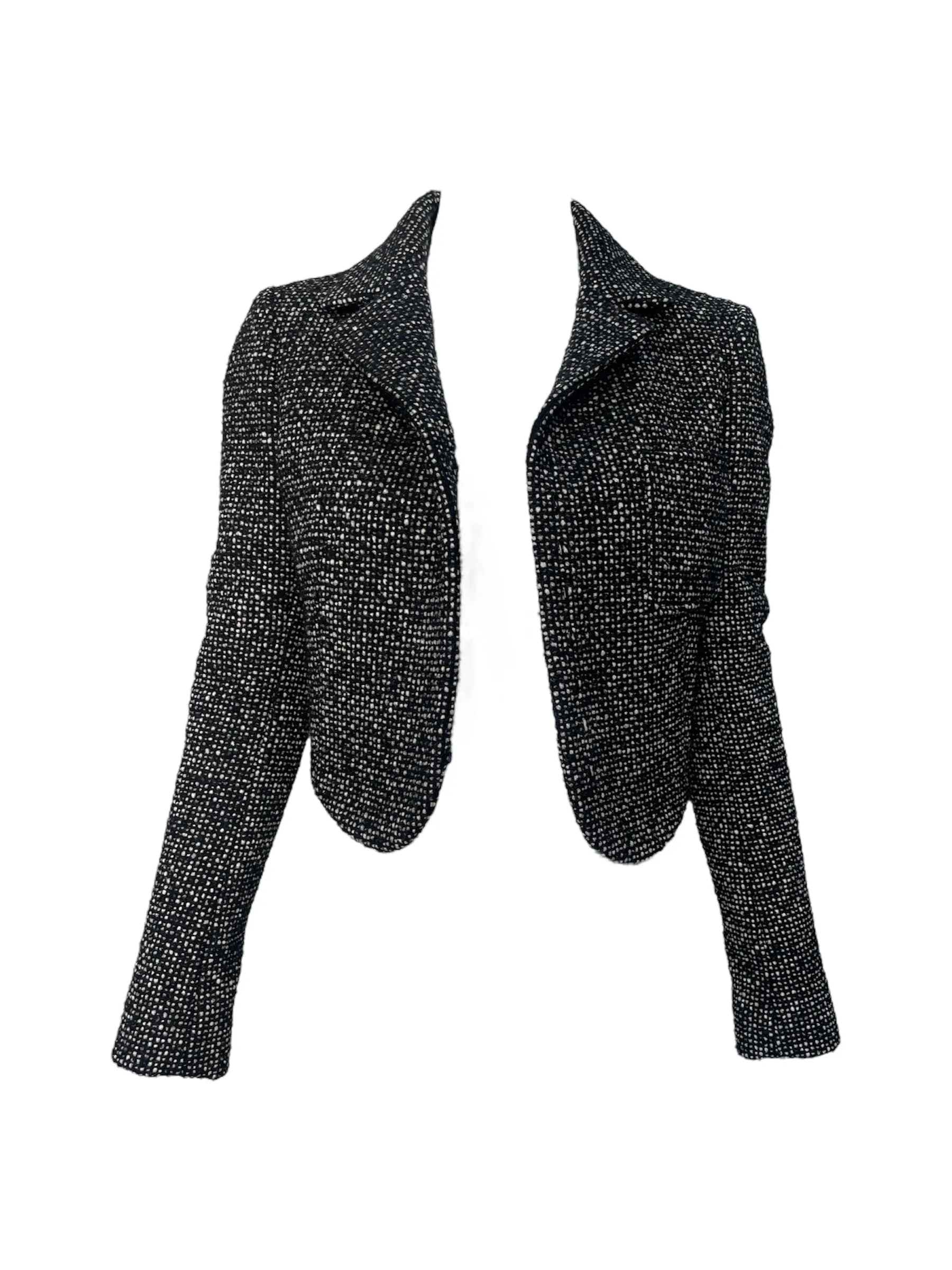 Balenciaga 2003 Tweed Tailored Cropped Blazer