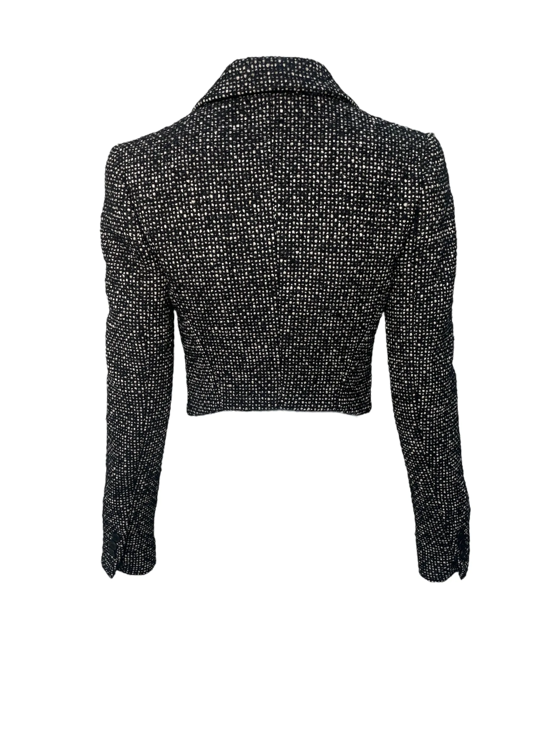 Balenciaga 2003 Tweed Tailored Cropped Blazer