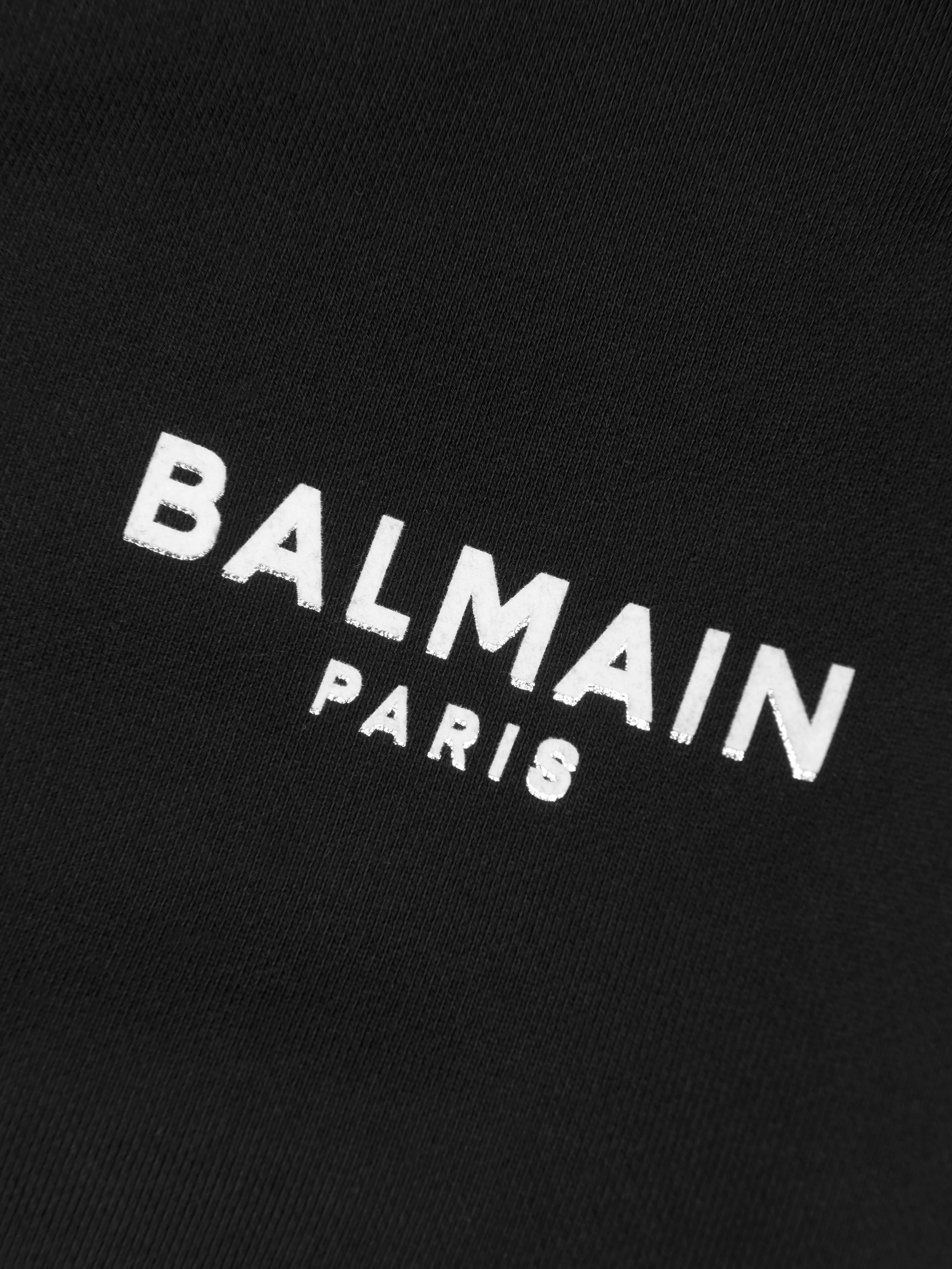 Balmain Kids Logo Zip Up Hoodie in Black