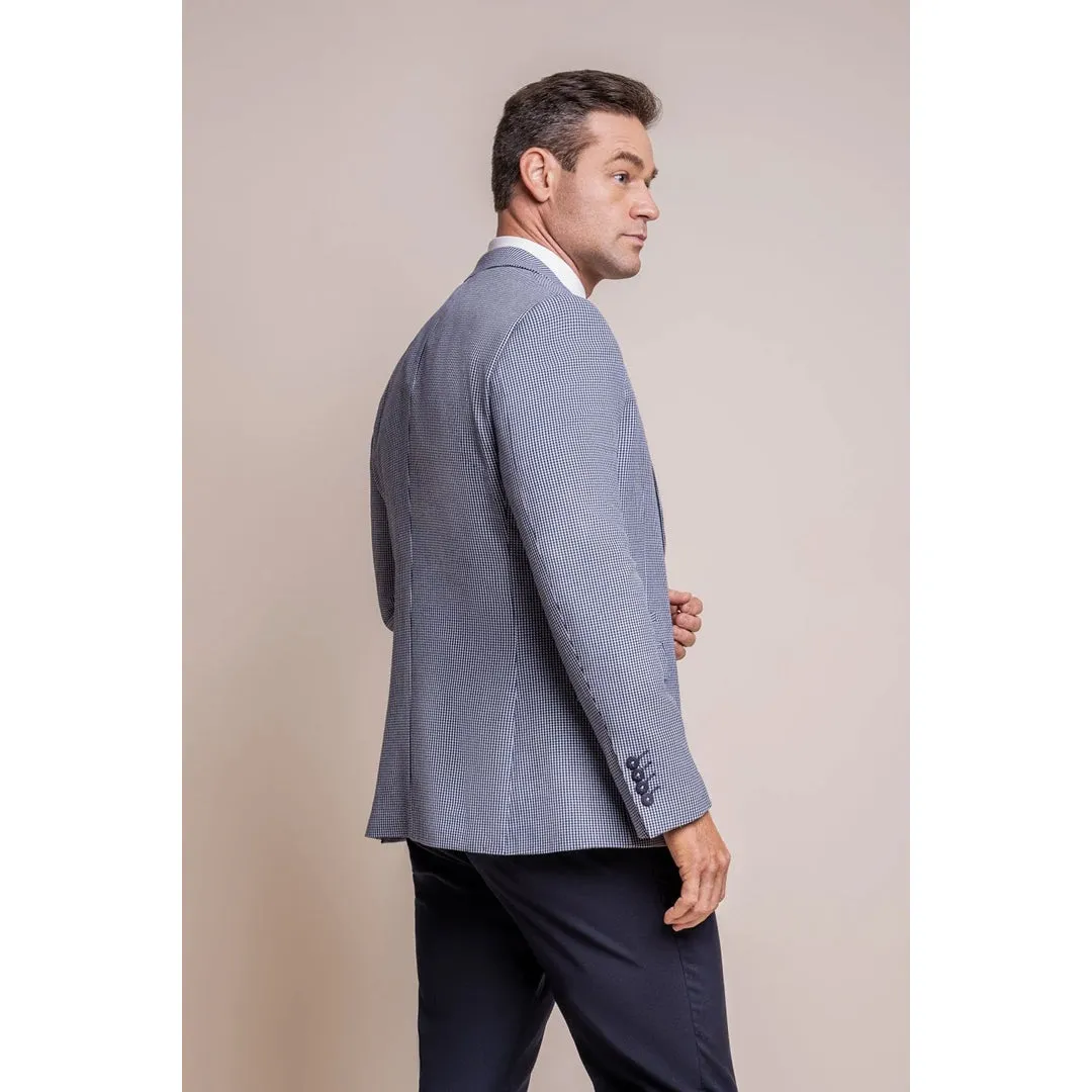 Baresi - Men's Blue Check Summer Blazer