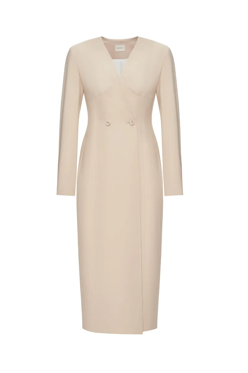 BEIGE BLAZER-DRESS