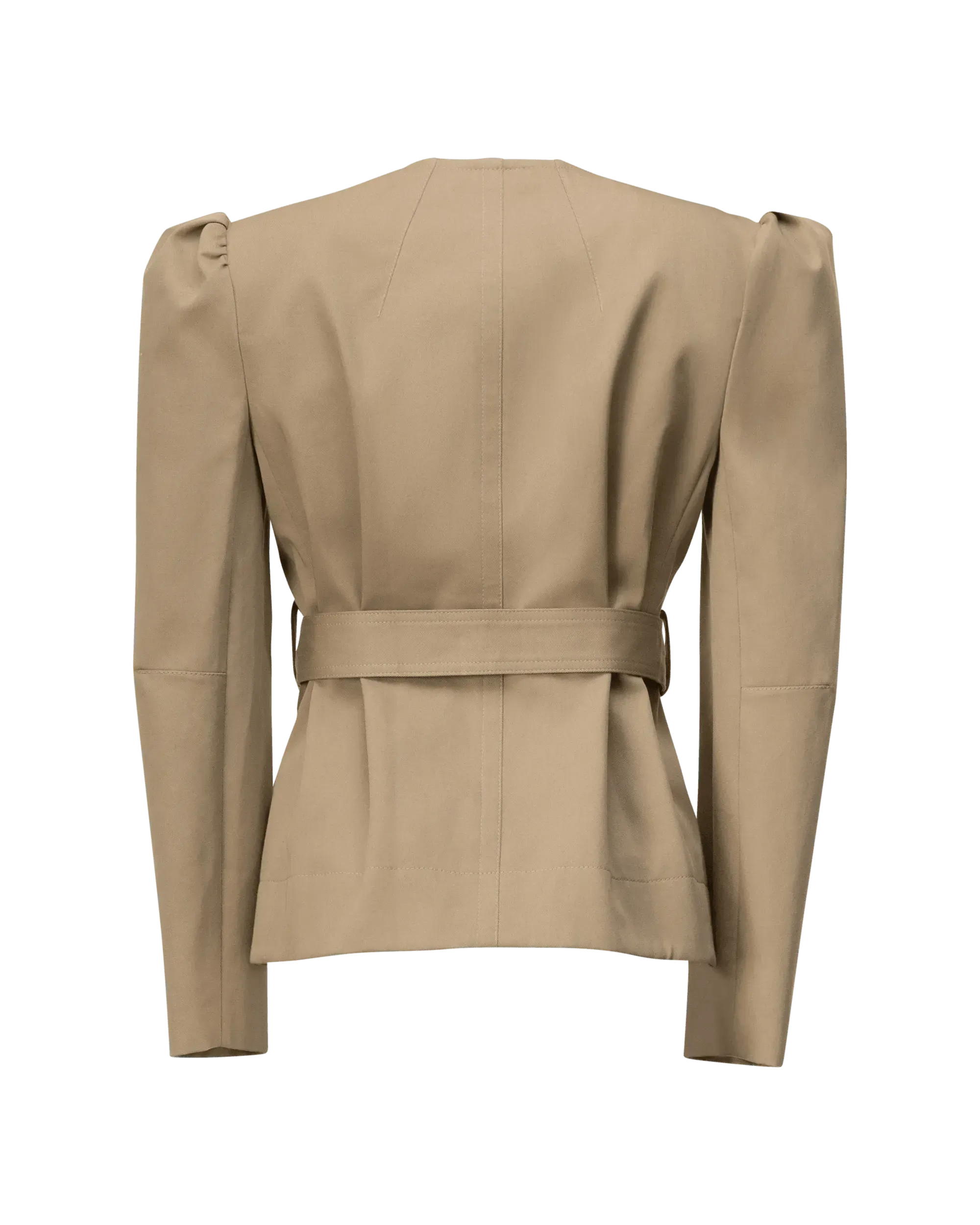 Belted Gabardine Cropped Jacket