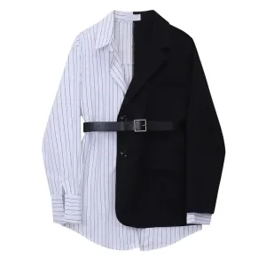 Black And White Blazer whit Belt