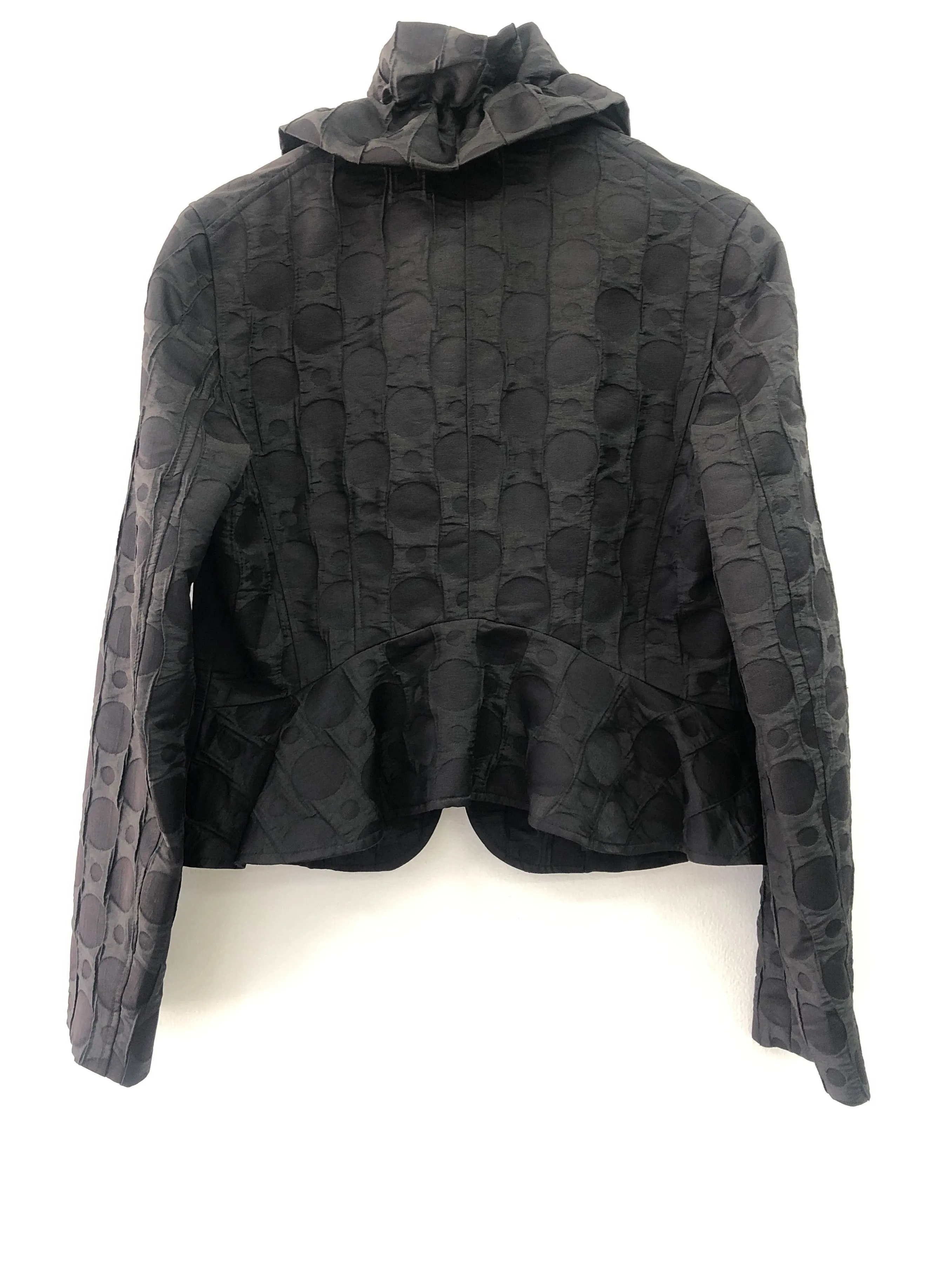 Black Textured Cropped Jacket