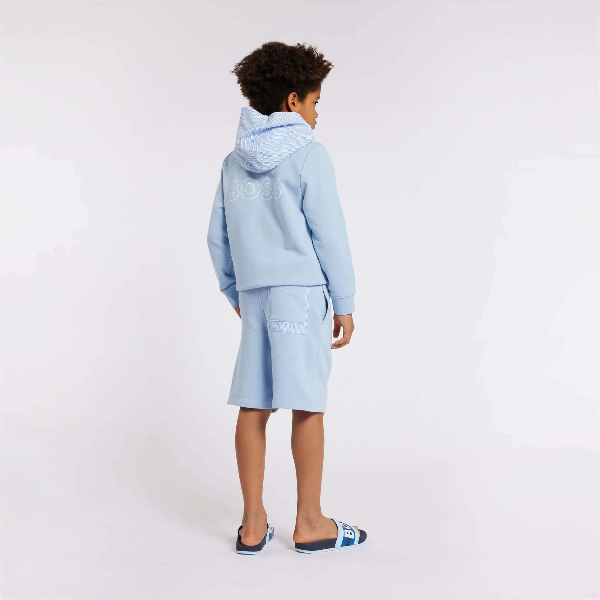 Boys Pale Blue Zip Up Hoodie