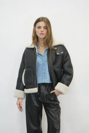 BRIELLA CROPPED LEATHER JACKET