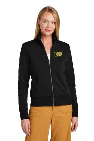 Brooks Brothers Womens Double-Knit Full-Zip, Deep Black