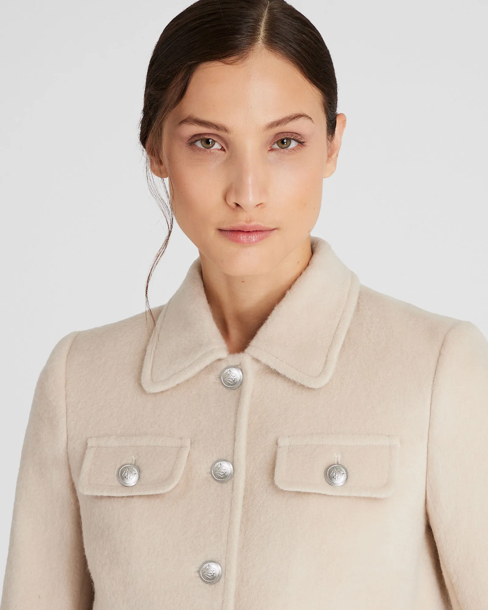 Brushed Wool and Mohair Cropped Jacket