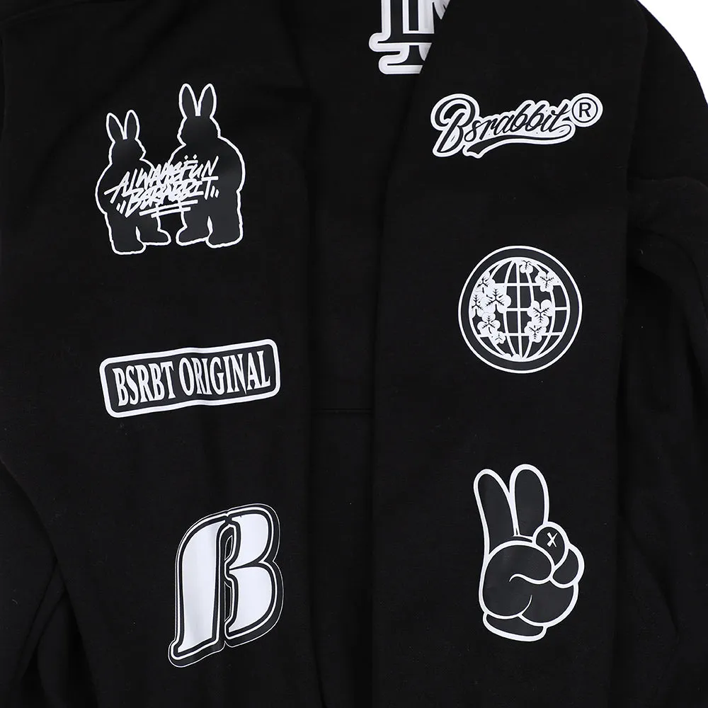 BS MULTI LOGO HOODIE BLACK