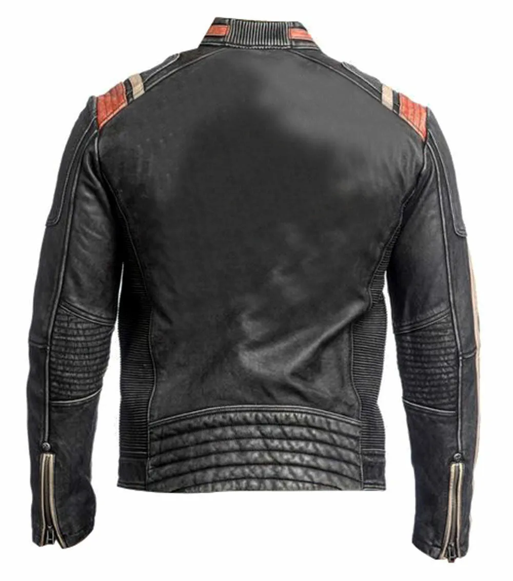 Cafe Racer Retro 3 Leather Jacket