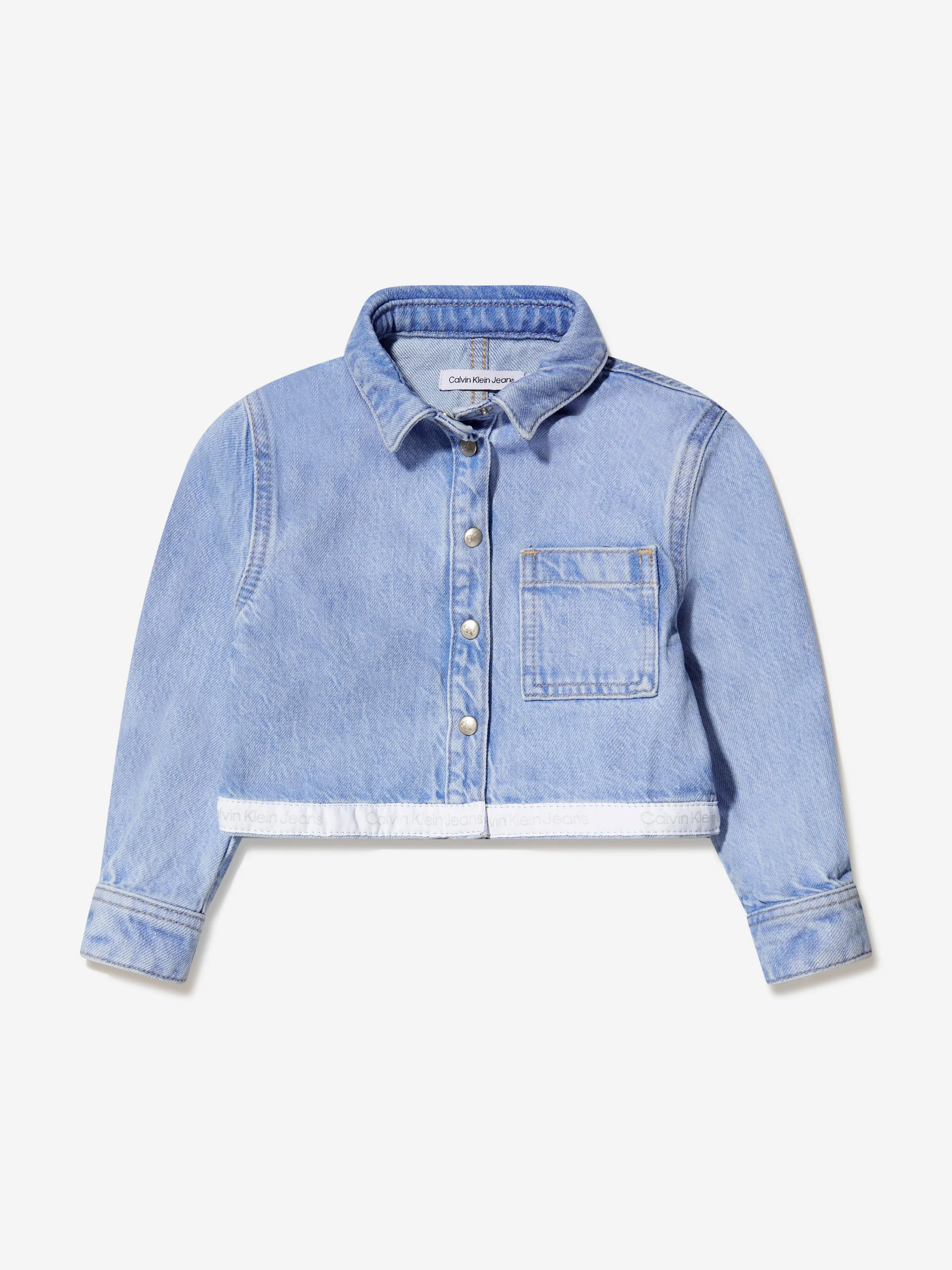 Calvin Klein Girls Cropped Denim Shirt