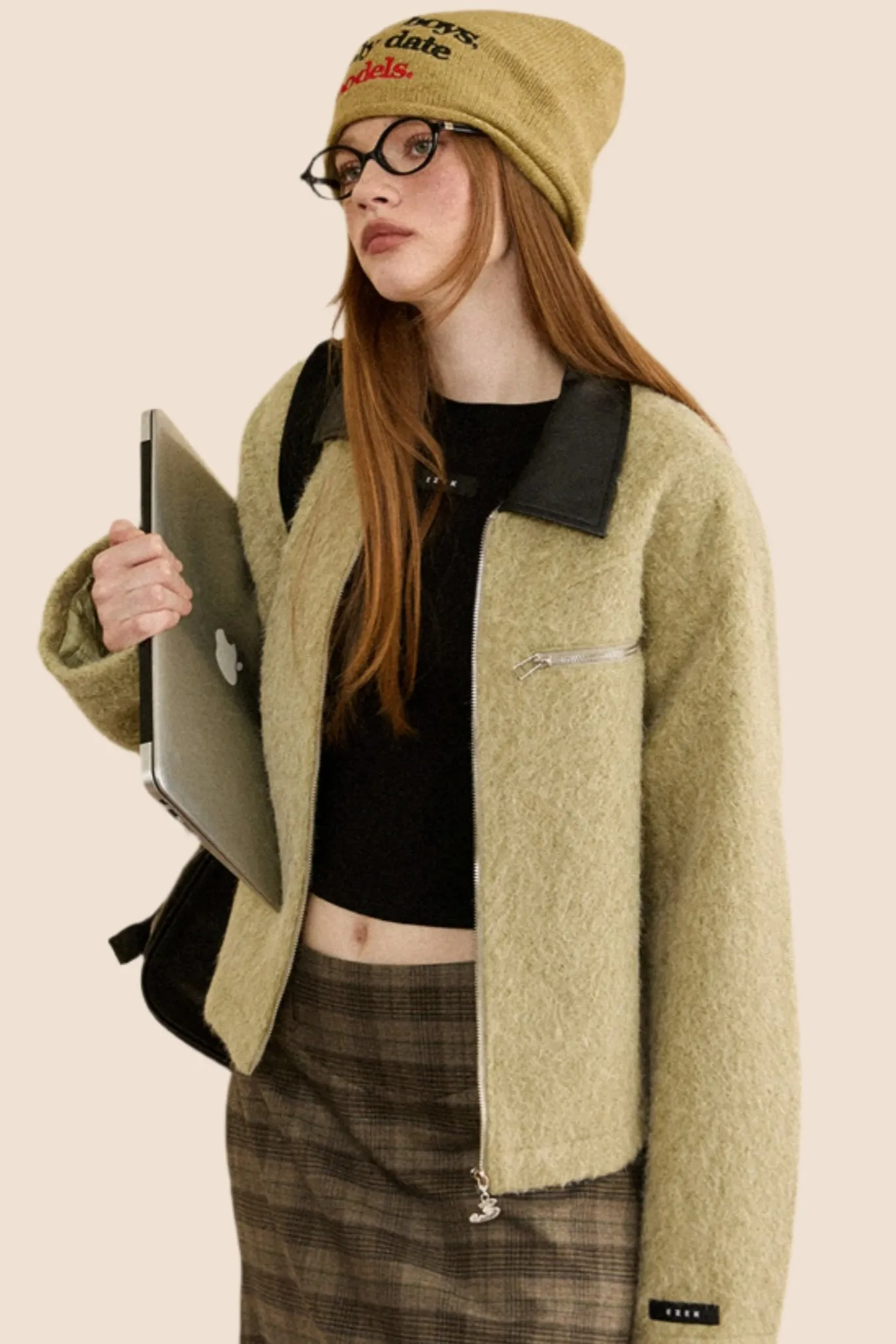 Casual Cropped Wool Jacket