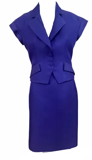 Celine Contemporary Indigo Blue Skirt Suit  Ensemble