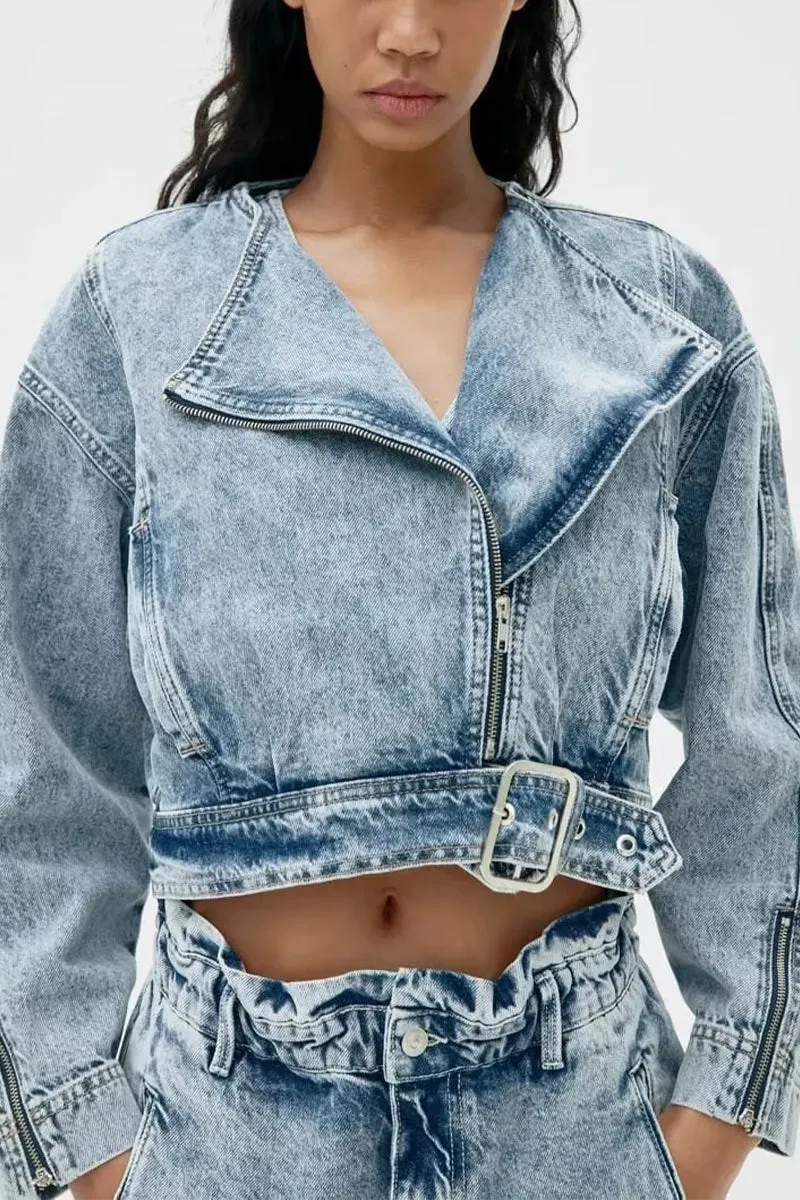 CF722 Cropped Denim Jacket