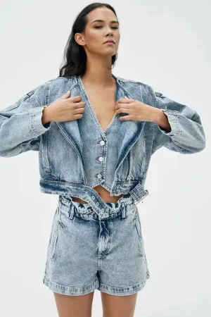 CF722 Cropped Denim Jacket