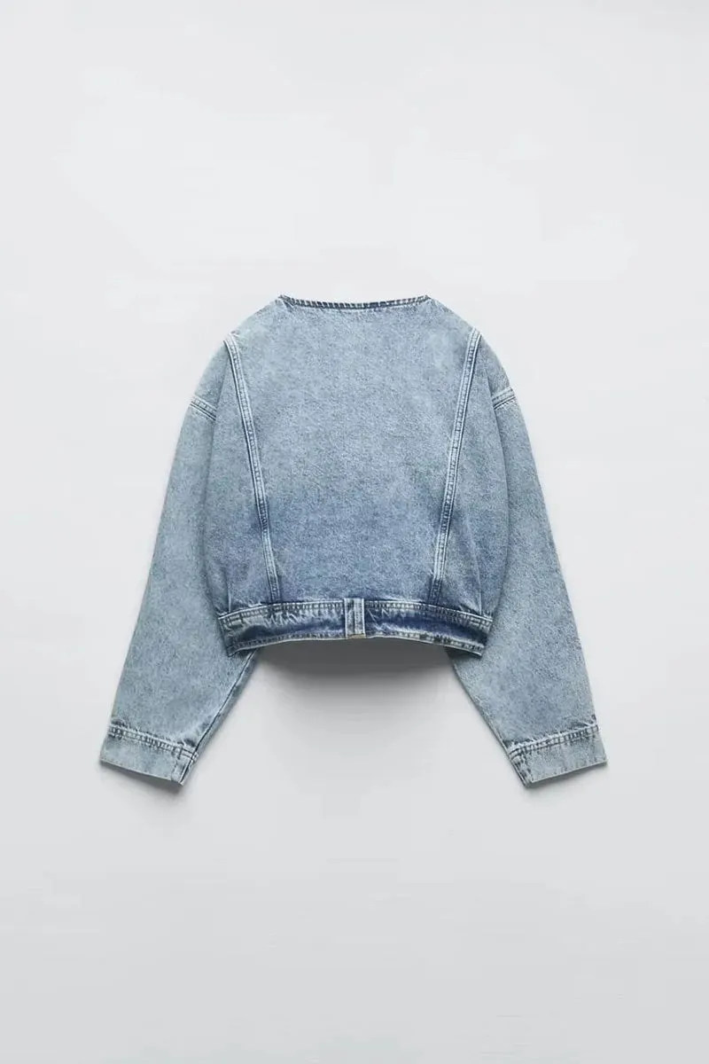 CF722 Cropped Denim Jacket