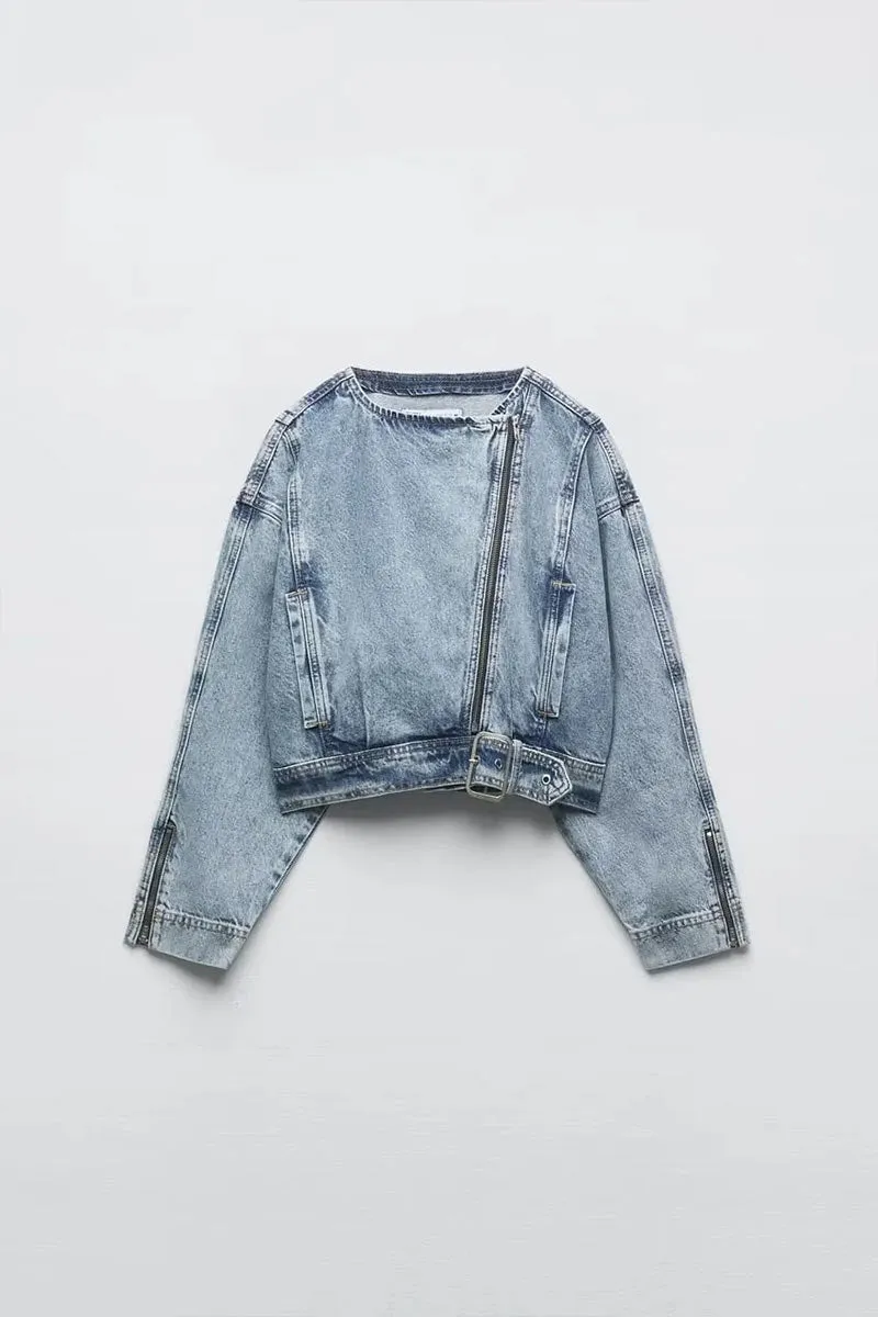 CF722 Cropped Denim Jacket