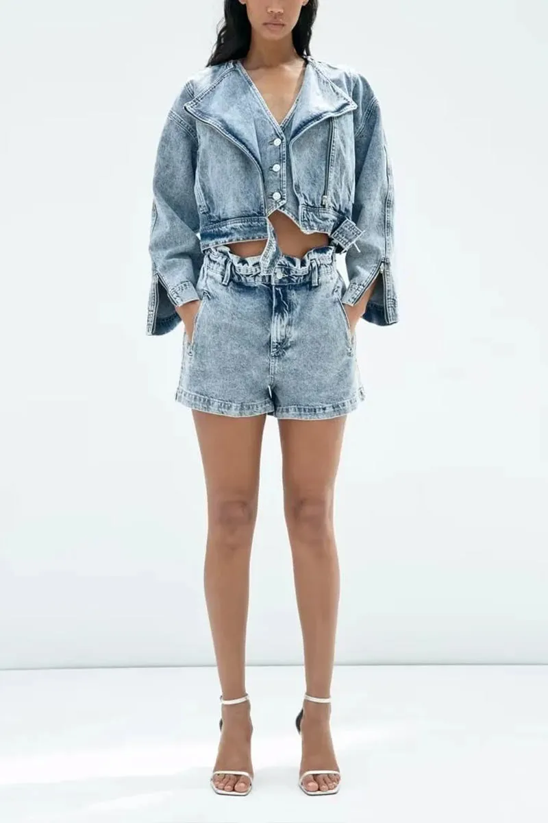 CF722 Cropped Denim Jacket