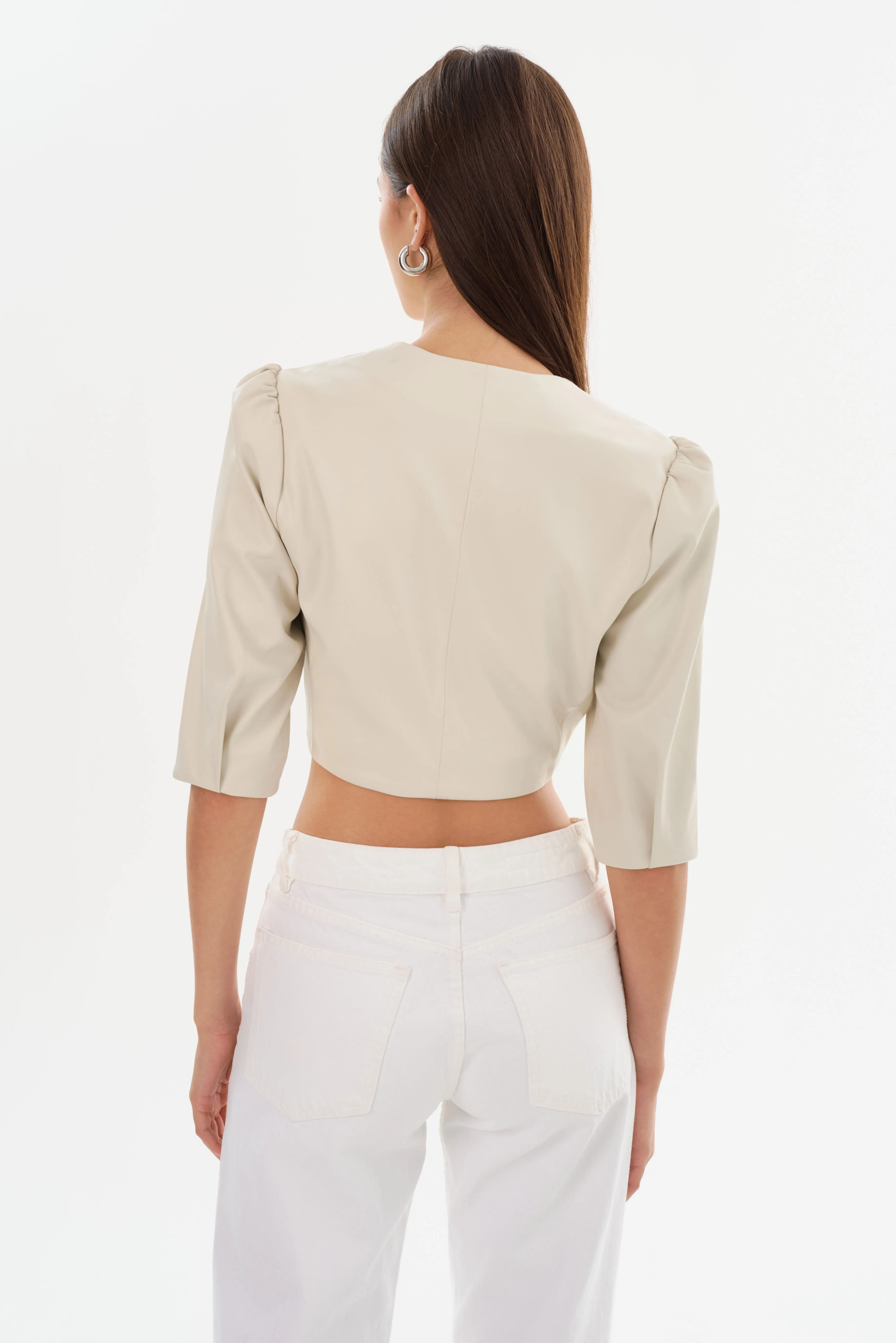 CHANA | Cropped Faux Leather Top