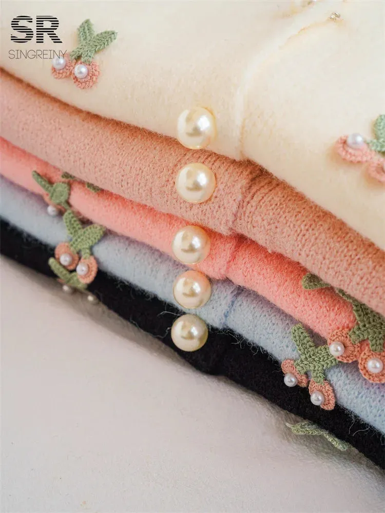 Cherry Beading Design Sweater