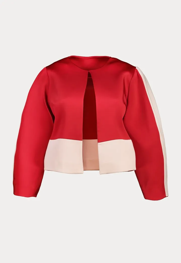 Choice Color Block Jacket Red